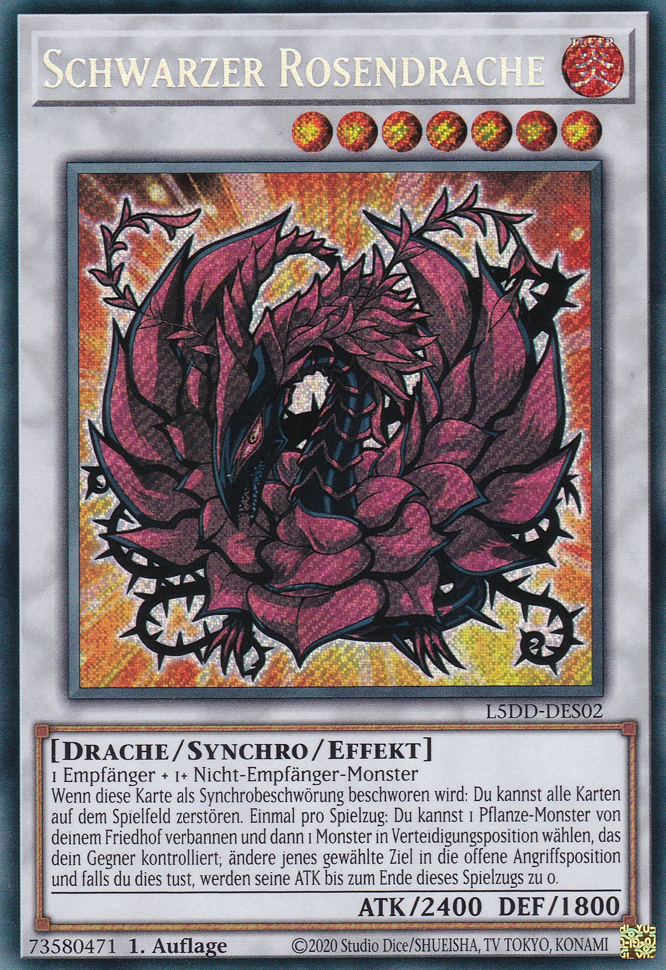 Schwarzer Rosendrache – L5DD-S02 – Secret Rare – DE – 1. Auflage – Legendary 5D's Decks