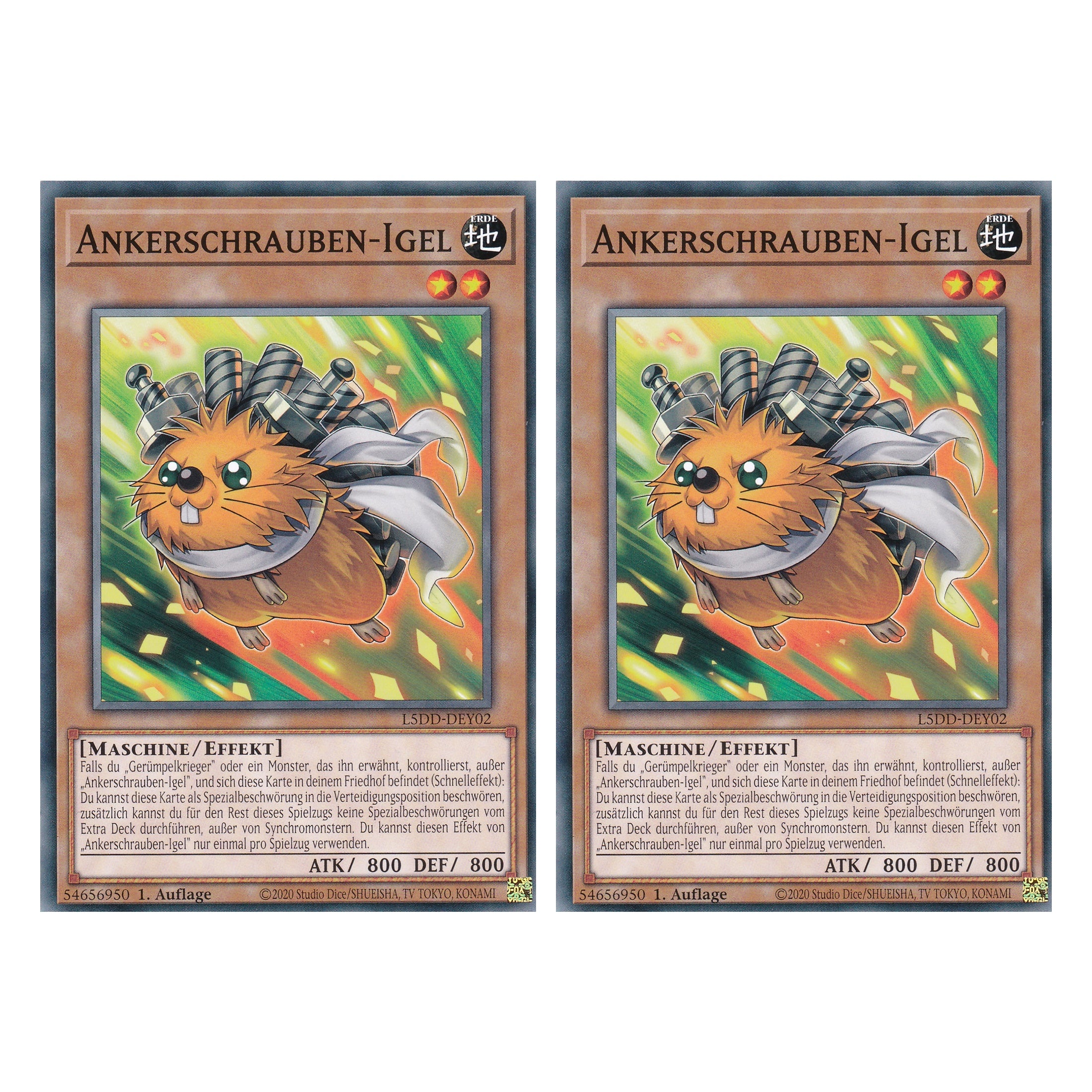 Ankerschrauben-Igel - L5DD-DEY02 - Common - Deutsch - 1. Auflage - Legendary 5D's Decks - Duo Set (2 Stück) - Yu-Gi-Oh!