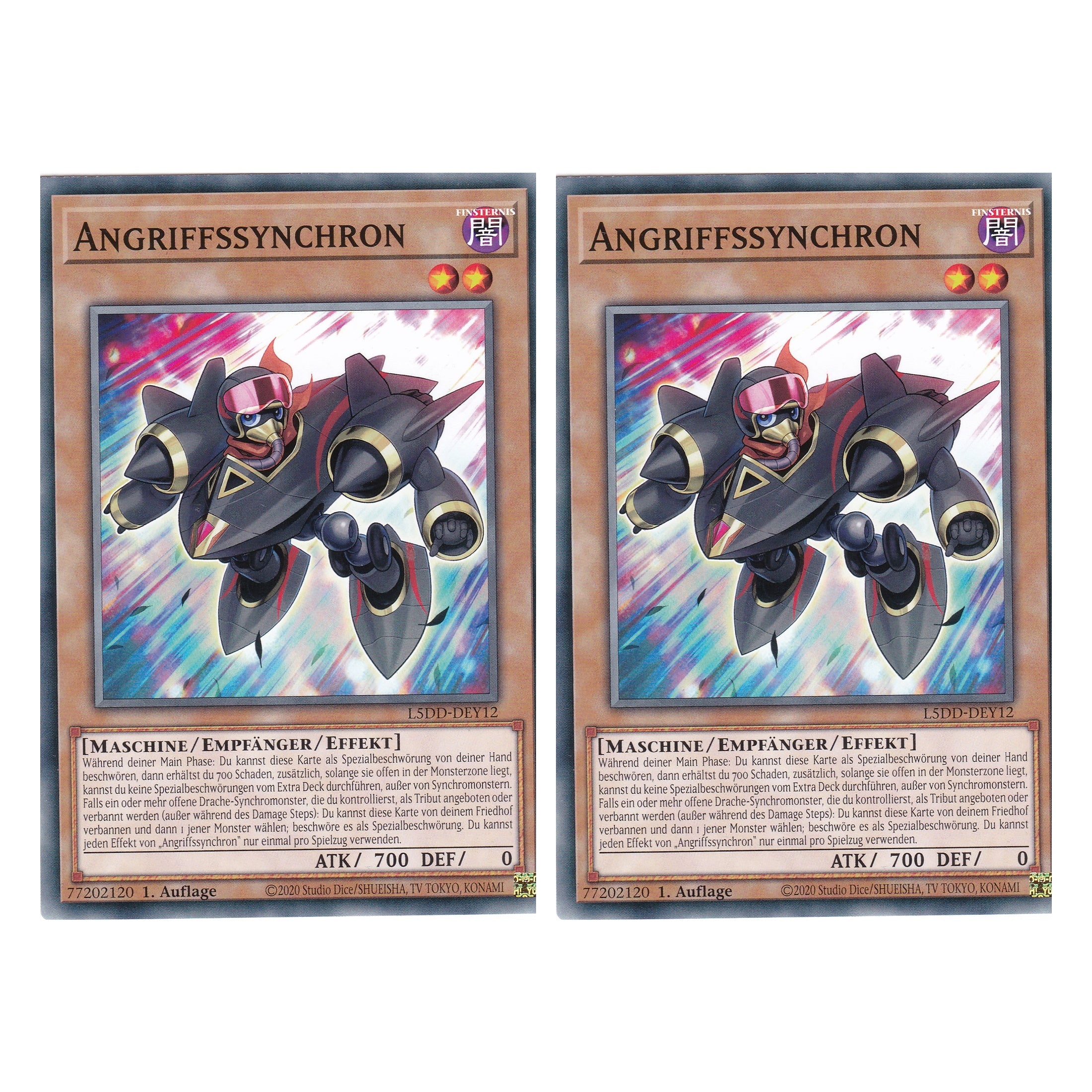 Angriffssynchron - L5DD-DEY12 - Common - Deutsch - 1. Auflage - Legendary 5D's Decks - Duo Set (2 Stück) - Yu-Gi-Oh!