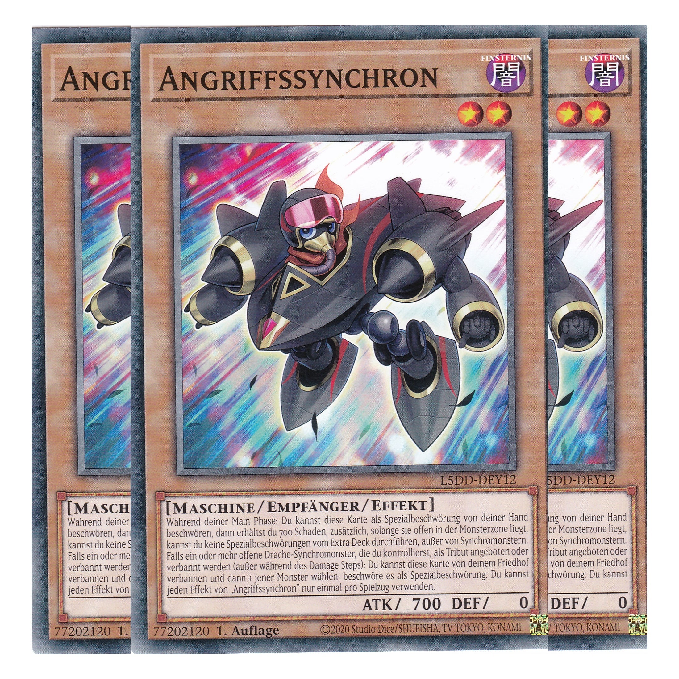 Angriffssynchron - L5DD-DEY12 - Common - Deutsch - 1. Auflage - Legendary 5D's Decks - Playset (3 Kopien)