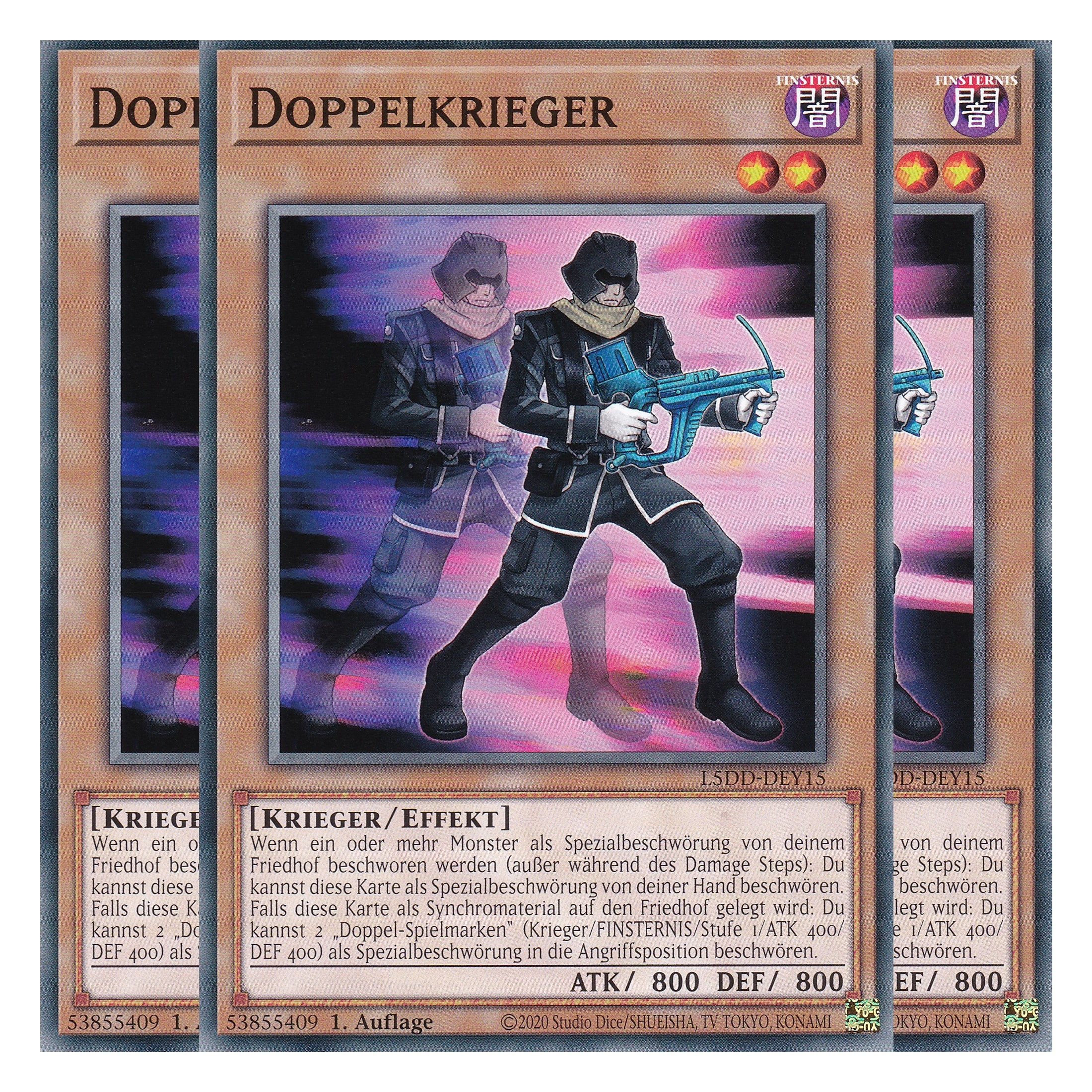 Doppelkrieger - L5DD-DEY15 - Common - Deutsch - 1. Auflage - Legendary 5D's Decks - Playset (3 Kopien)