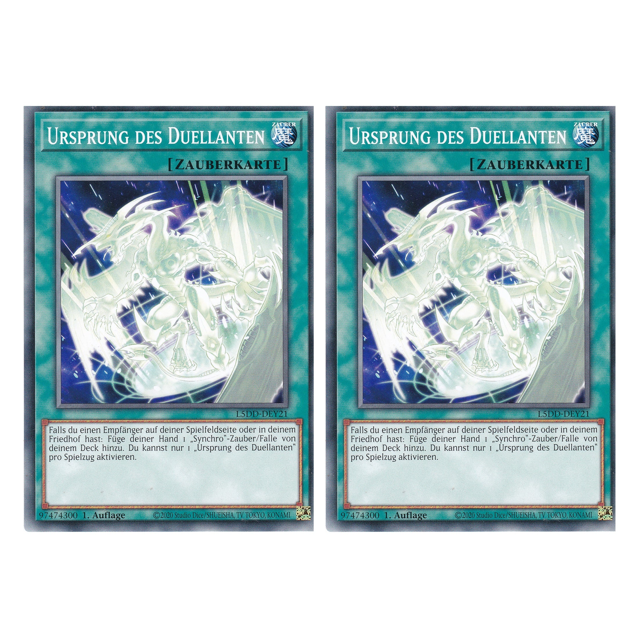 Ursprung des Duellanten - L5DD-DEY21 - Common - Deutsch - 1. Auflage - Legendary 5D's Decks - Duo Set (2 Stück) - Yu-Gi-Oh!