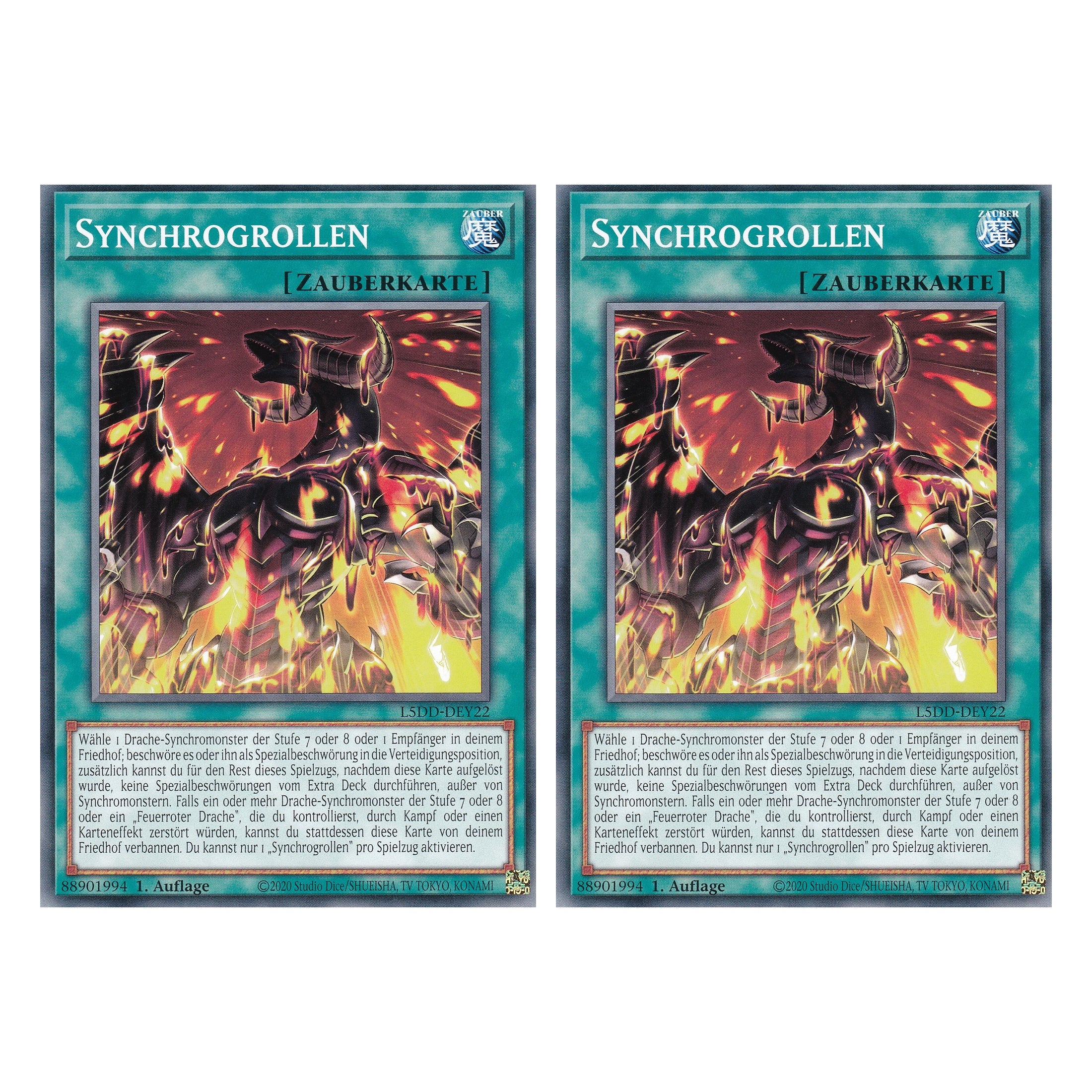 Synchrogrollen - L5DD-DEY22 - Common - Deutsch - 1. Auflage - Legendary 5D's Decks - Duo Set (2 Stück) - Yu-Gi-Oh!