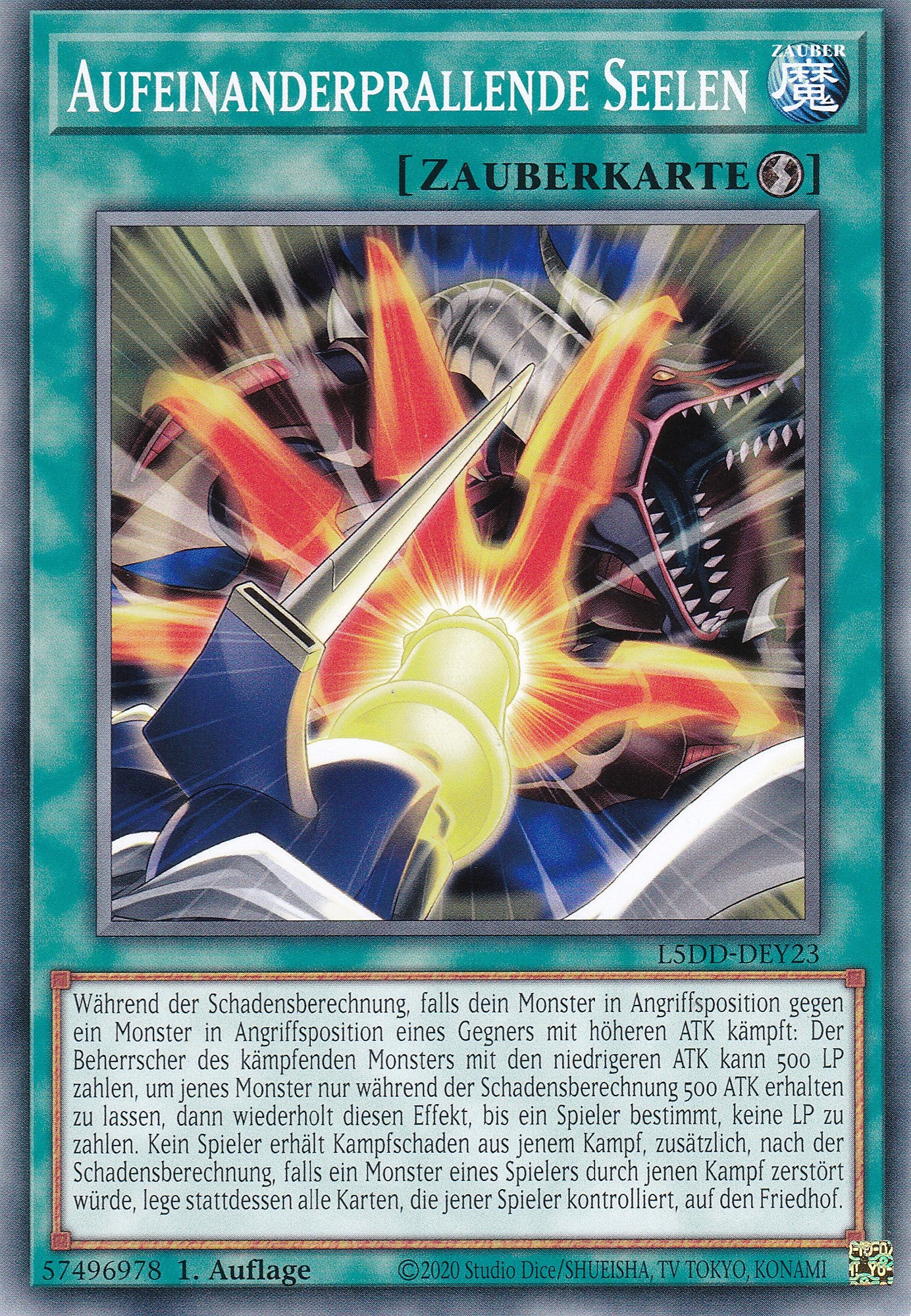 Aufeinanderprallende Seelen – L5DD-Y23 – Common – DE – 1. Auflage – Legendary 5D's Decks