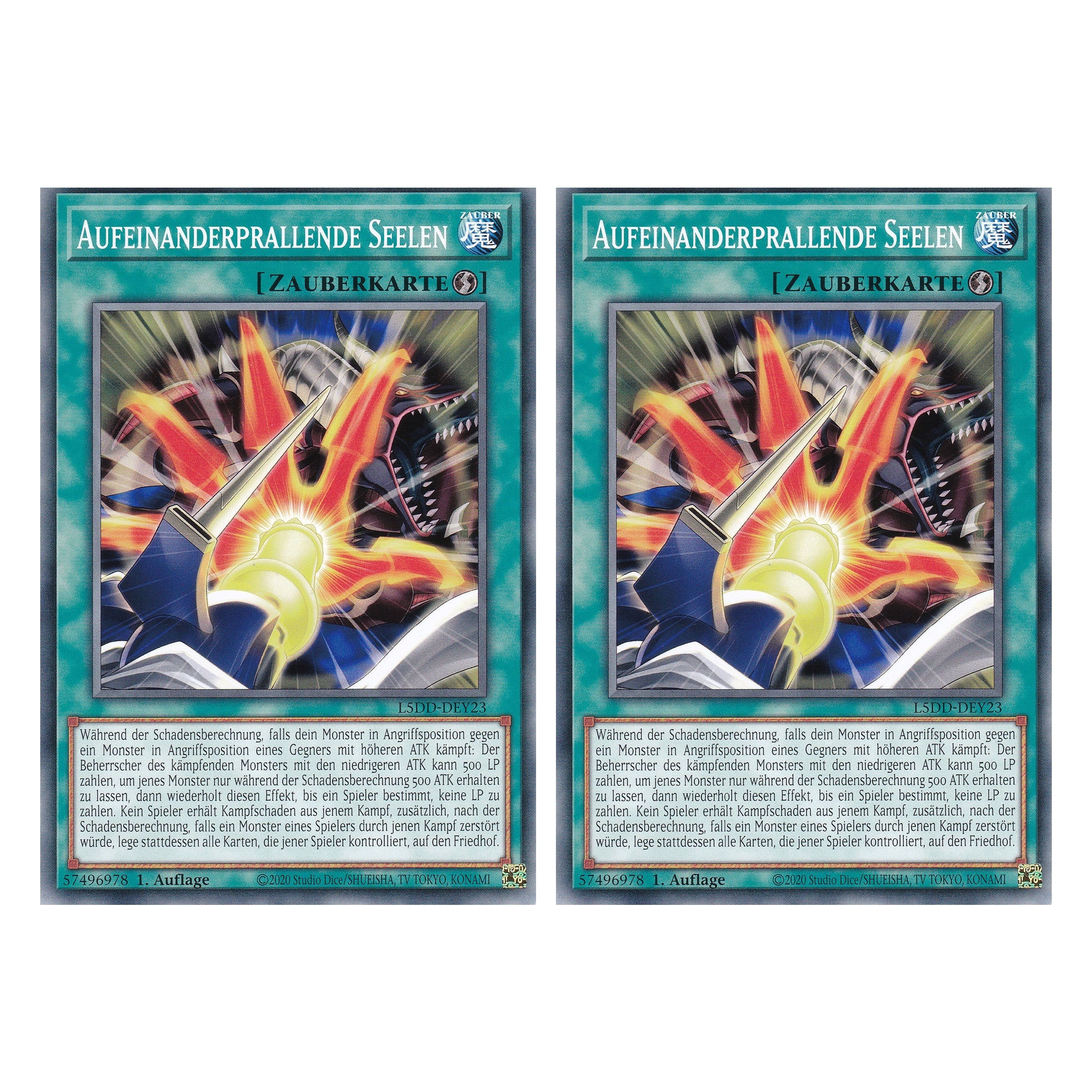 Aufeinanderprallende Seelen - L5DD-DEY23 - Common - Deutsch - 1. Auflage - Legendary 5D's Decks - Duo Set (2 Stück) - Yu-Gi-Oh!