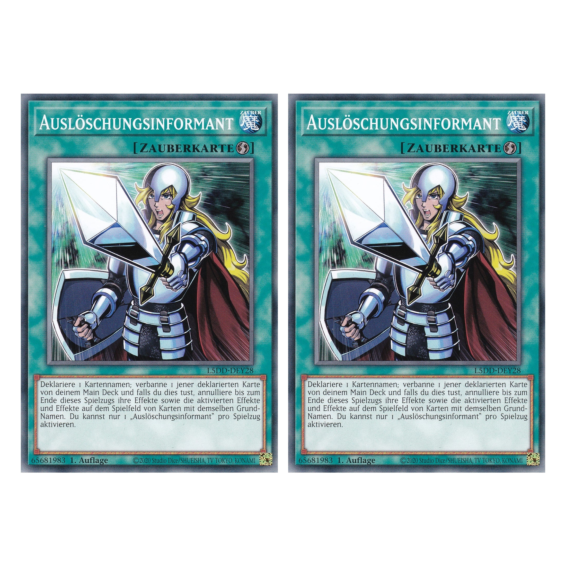 Auslöschungsinformant - L5DD-DEY28 - Common - Deutsch - 1. Auflage - Legendary 5D's Decks - Duo Set (2 Stück) - Yu-Gi-Oh!
