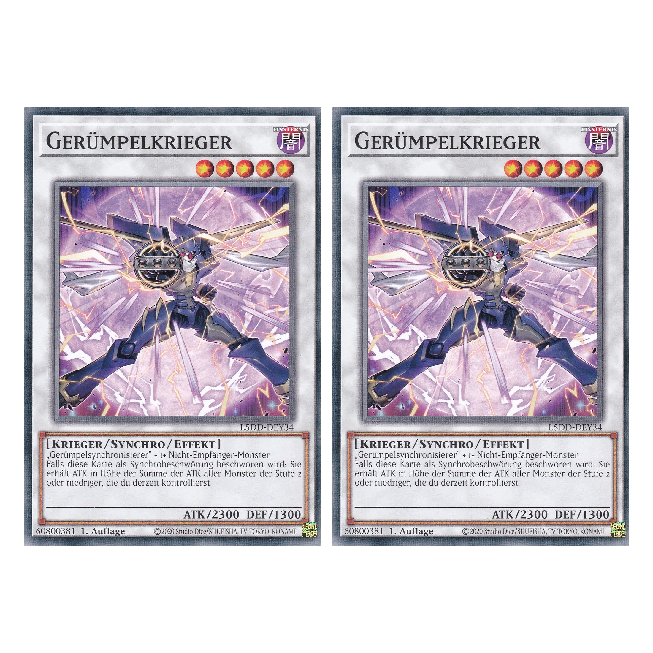 Gerümpelkrieger - L5DD-DEY34 - Common - Deutsch - 1. Auflage - Legendary 5D's Decks - Duo Set (2 Stück) - Yu-Gi-Oh!