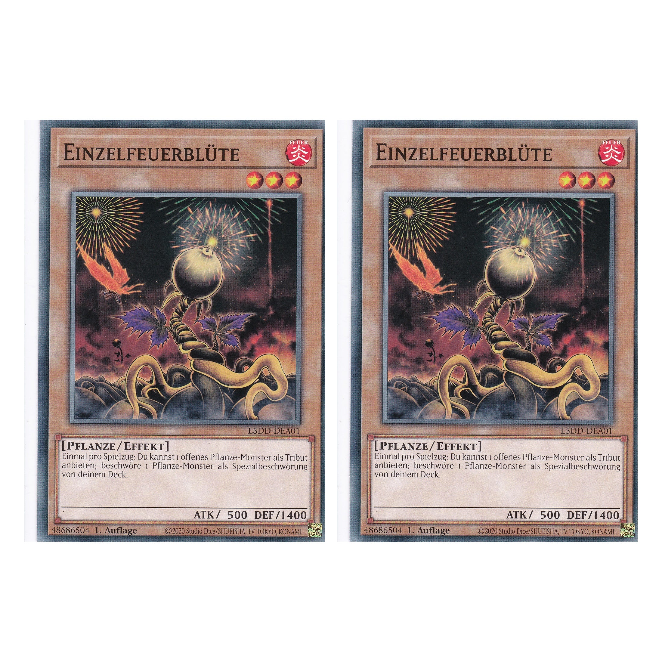 Einzelfeuerblüte - L5DD-DEA01 - Common - Deutsch - 1. Auflage - Legendary 5D's Decks - Duo Set (2 Stück) - Yu-Gi-Oh!