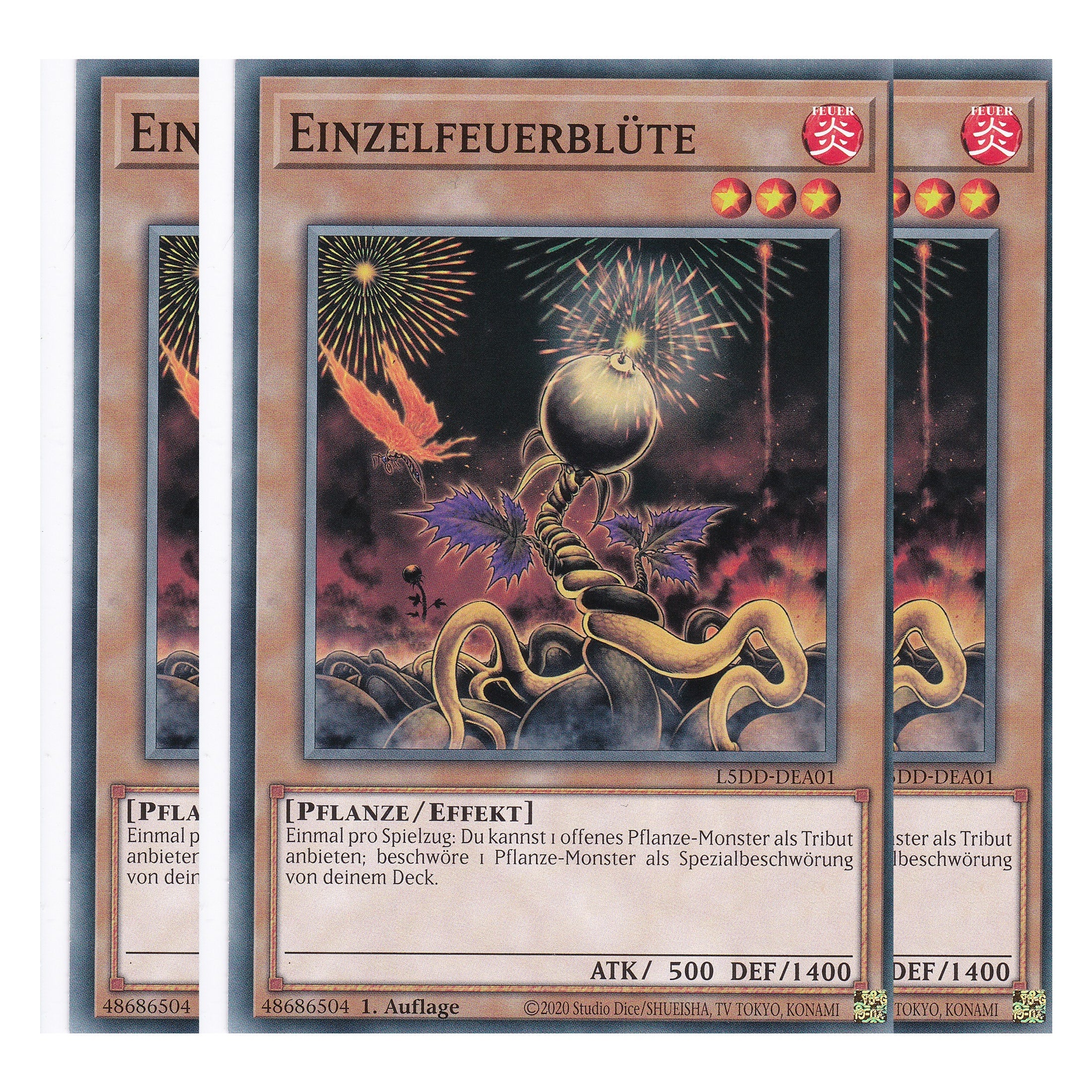 Einzelfeuerblüte - L5DD-DEA01 - Common - Deutsch - 1. Auflage - Legendary 5D's Decks - Playset (3 Kopien)