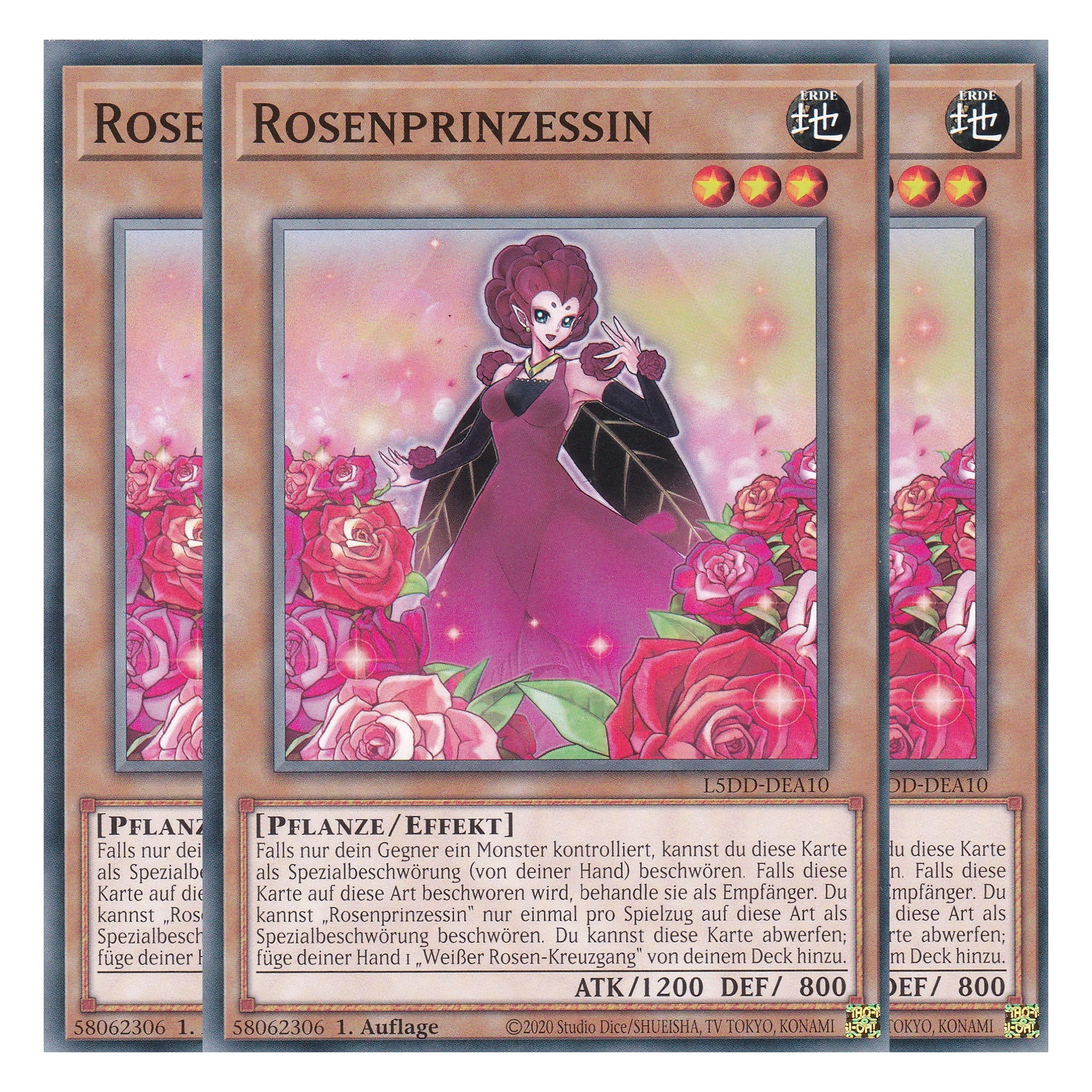 Rosenprinzessin - L5DD-DEA10 - Common - Deutsch - 1. Auflage - Legendary 5D's Decks - Playset (3 Kopien)
