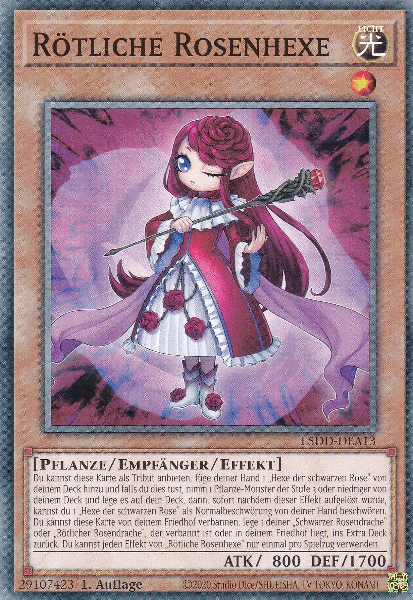 Rötliche Rosenhexe – L5DD-A13 – Common – DE – 1. Auflage – Legendary 5D's Decks