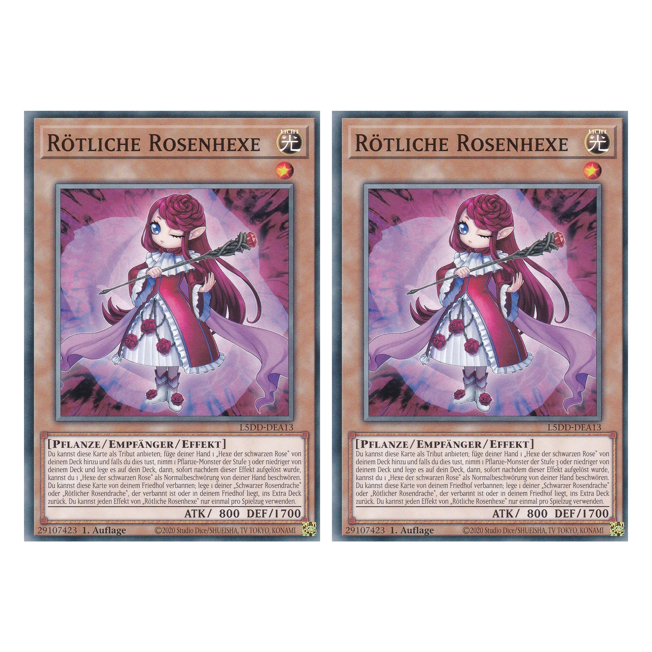 Rötliche Rosenhexe - L5DD-DEA13 - Common - Deutsch - 1. Auflage - Legendary 5D's Decks - Duo Set (2 Stück) - Yu-Gi-Oh!