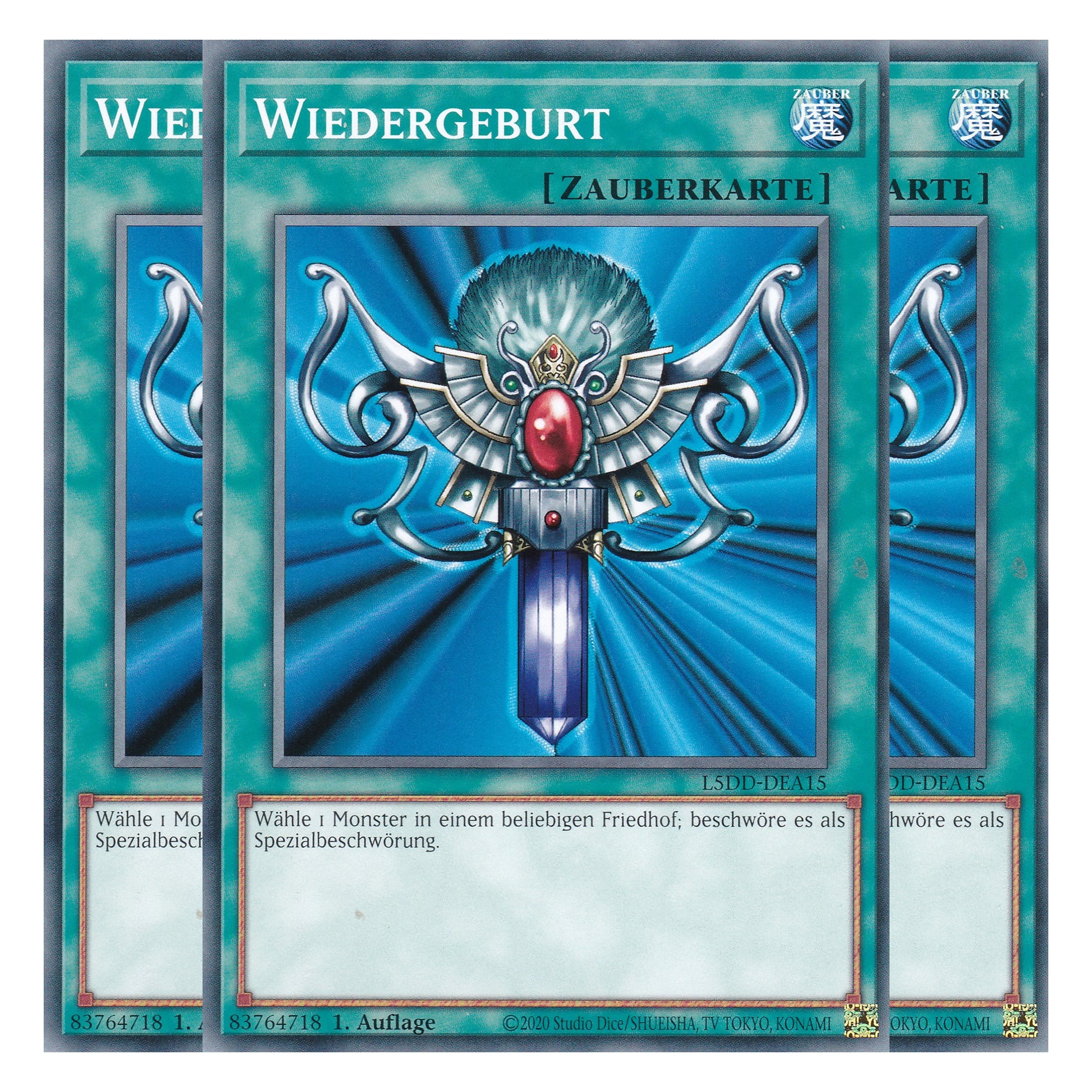Wiedergeburt - L5DD-DEA15 - Common - Deutsch - 1. Auflage - Legendary 5D's Decks - Playset (3 Kopien) - Yu-Gi-Oh!