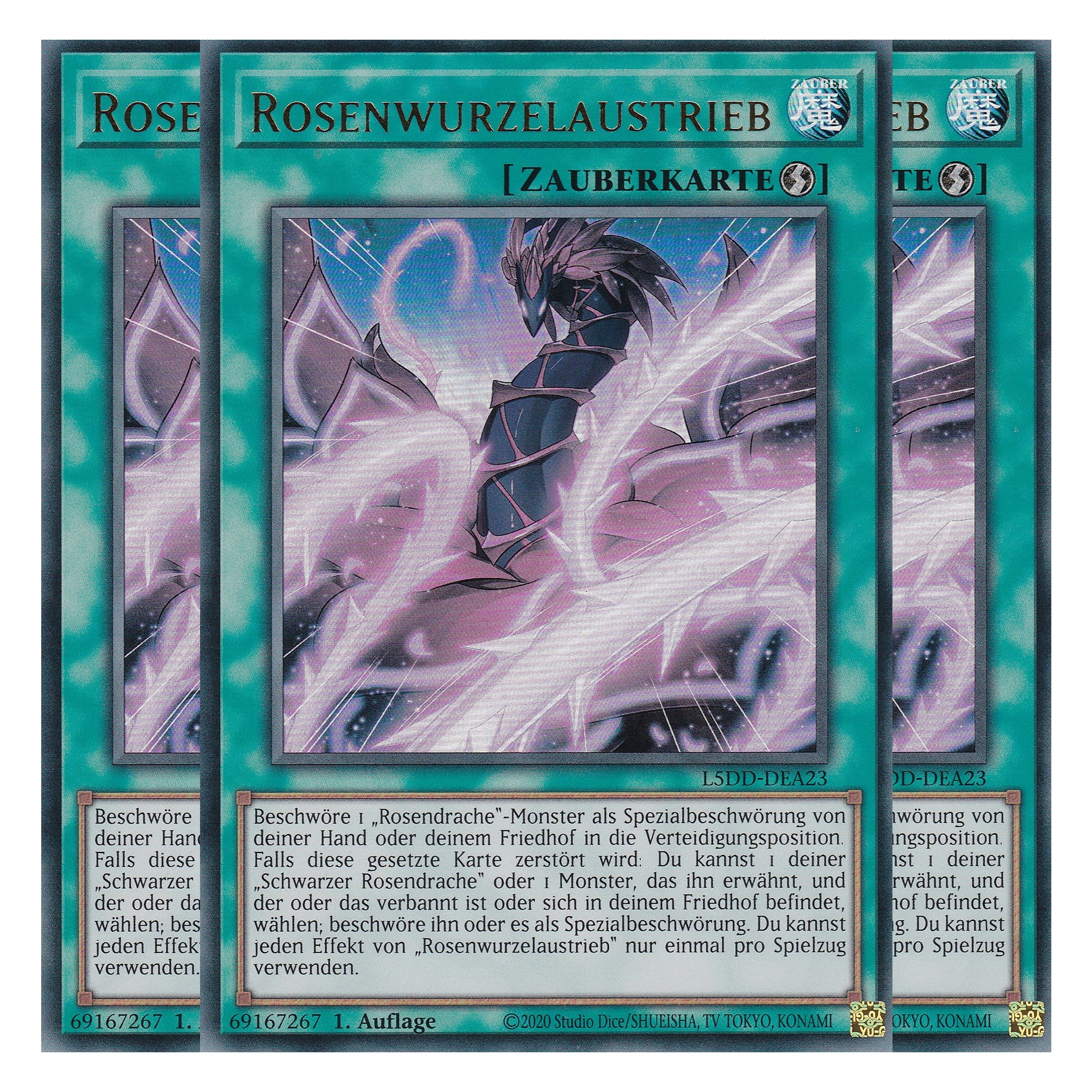 Rosenwurzelaustrieb - L5DD-DEA23 - Ultra Rare - Deutsch - 1. Auflage - Legendary 5D's Decks - Playset (3 Kopien) - Yu-Gi-Oh!