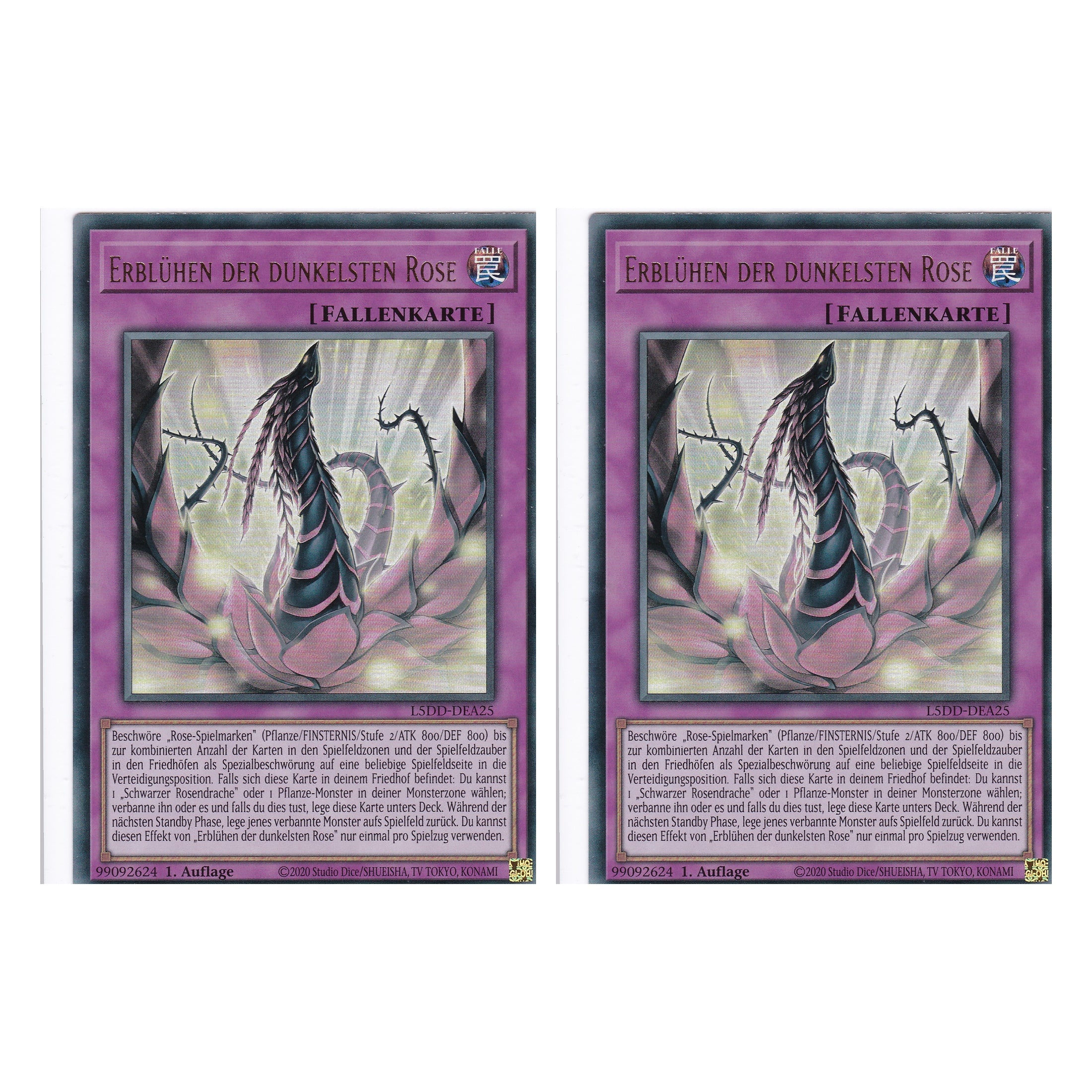 Erblühen der dunkelsten Rose - L5DD-DEA25 - Ultra Rare - Deutsch - 1. Auflage - Legendary 5D's Decks - Duo Set (2 Stück) - Yu-Gi-Oh!