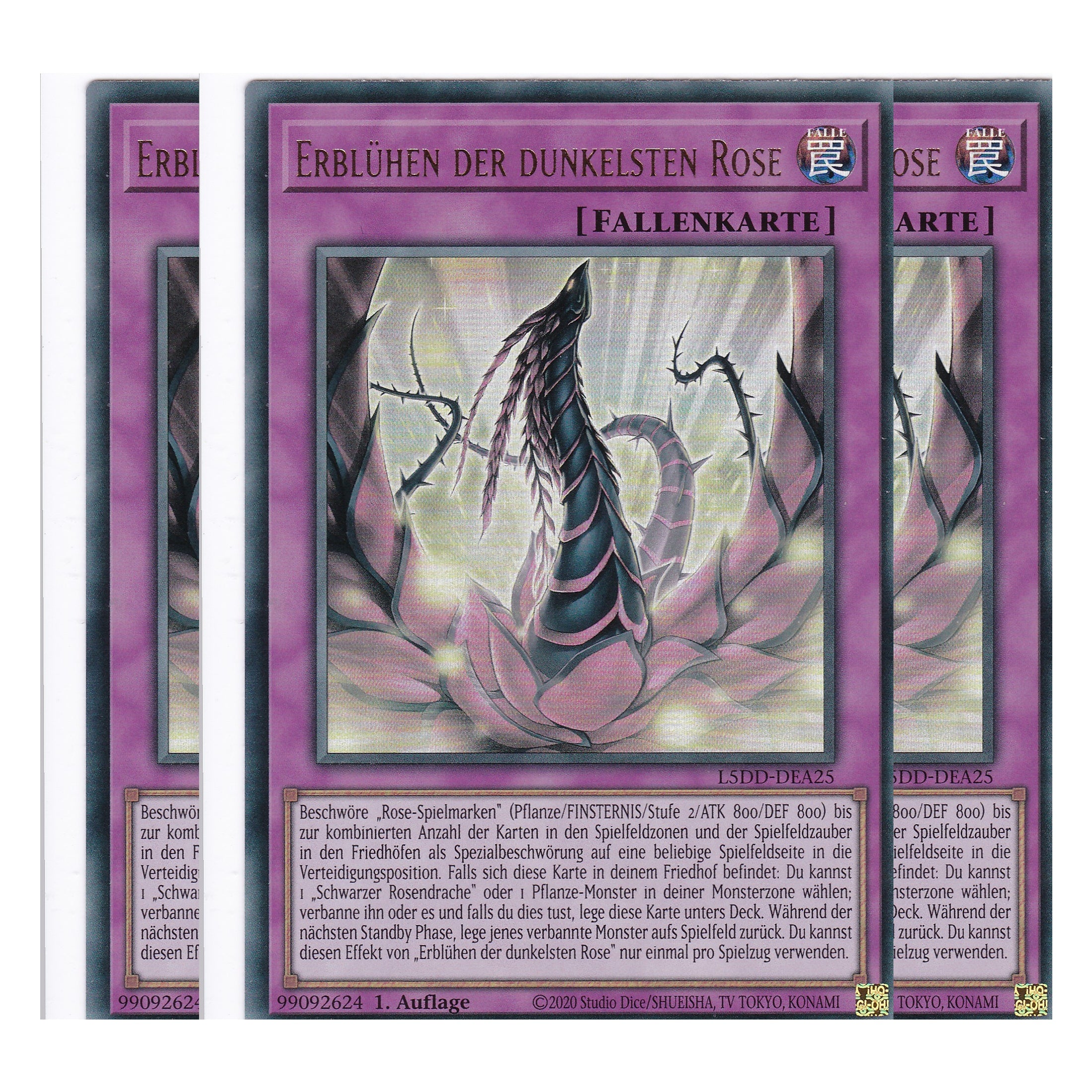 Erblühen der dunkelsten Rose - L5DD-DEA25 - Ultra Rare - Deutsch - 1. Auflage - Legendary 5D's Decks - Playset (3 Kopien)