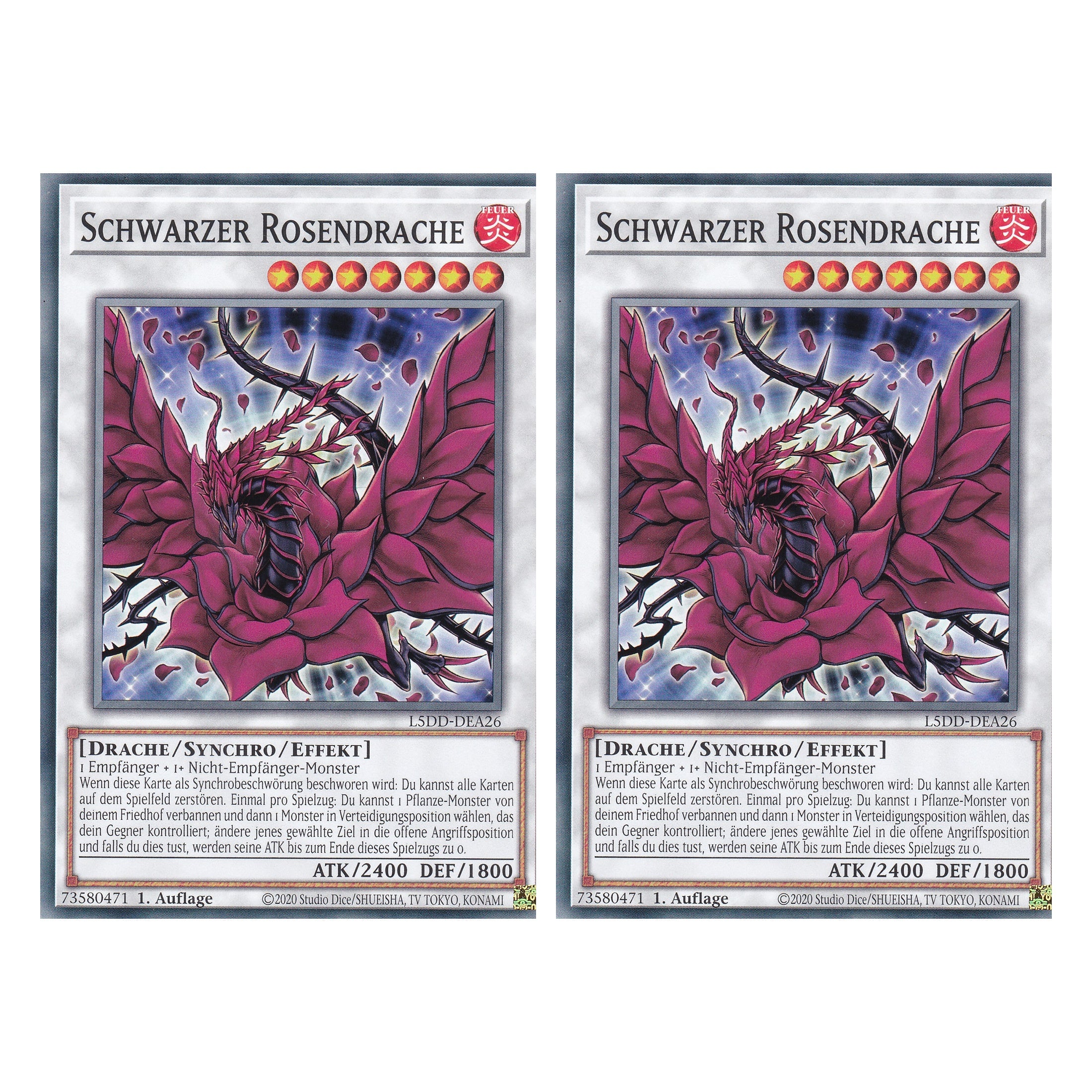 Schwarzer Rosendrache  - L5DD-DEA26 - Common - Deutsch - 1. Auflage - Legendary 5D's Decks - Duo Set (2 Stück) - Yu-Gi-Oh!