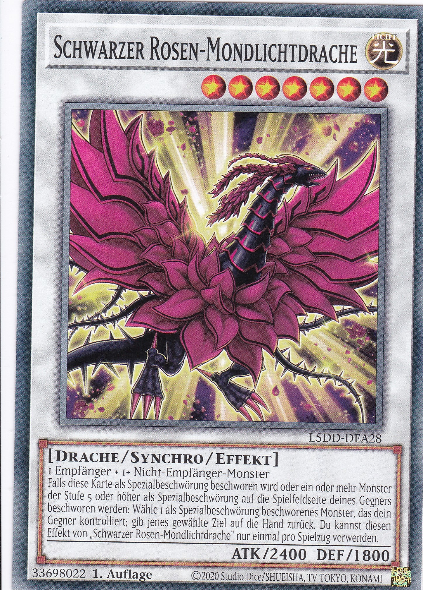 Schwarzer Rosen-Mondlichtdrache – L5DD-A28 – Common – DE – 1. Auflage – Legendary 5D's Decks