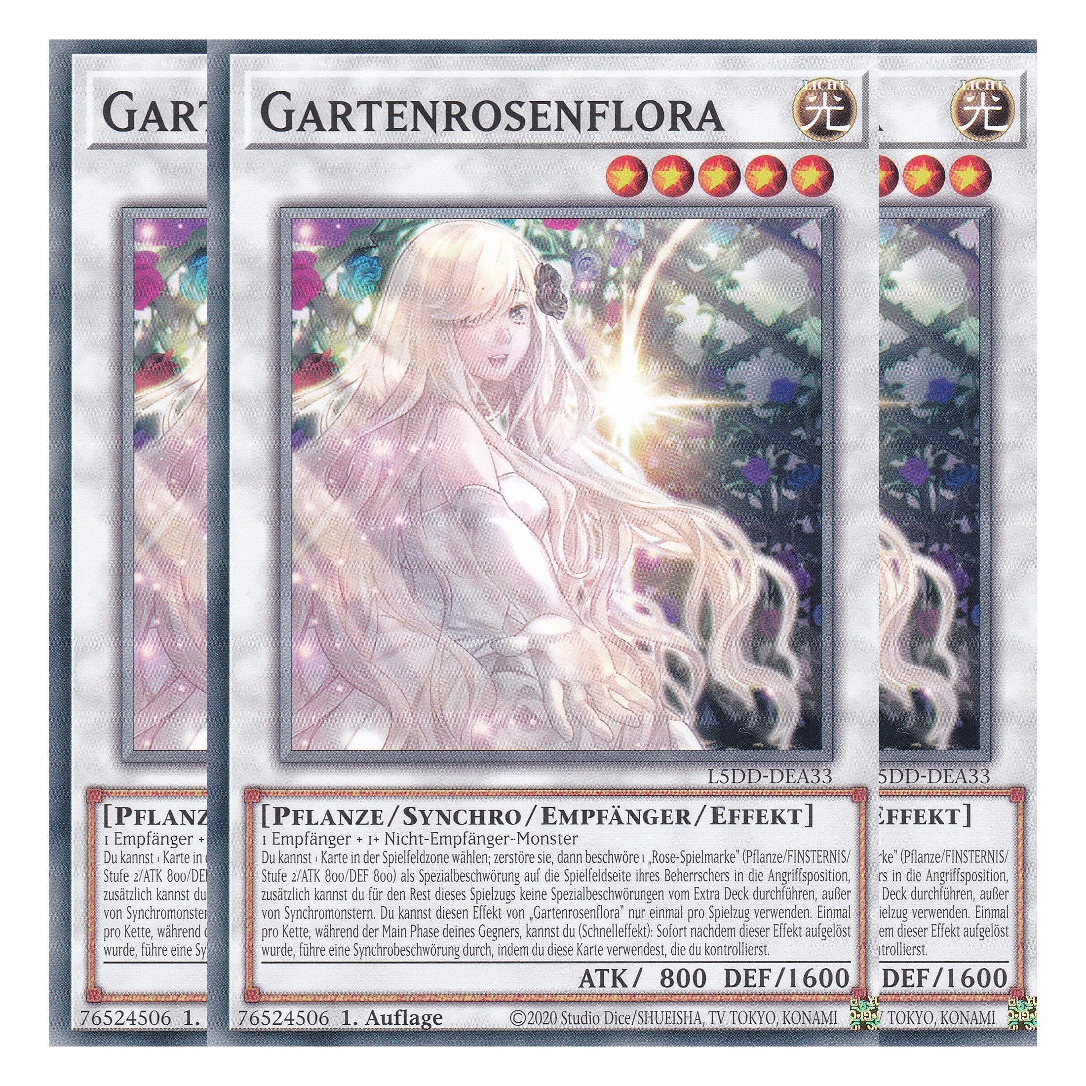 Gartenrosenflora - L5DD-DEA33 - Common - Deutsch - 1. Auflage - Legendary 5D's Decks - Playset (3 Kopien) - Yu-Gi-Oh!