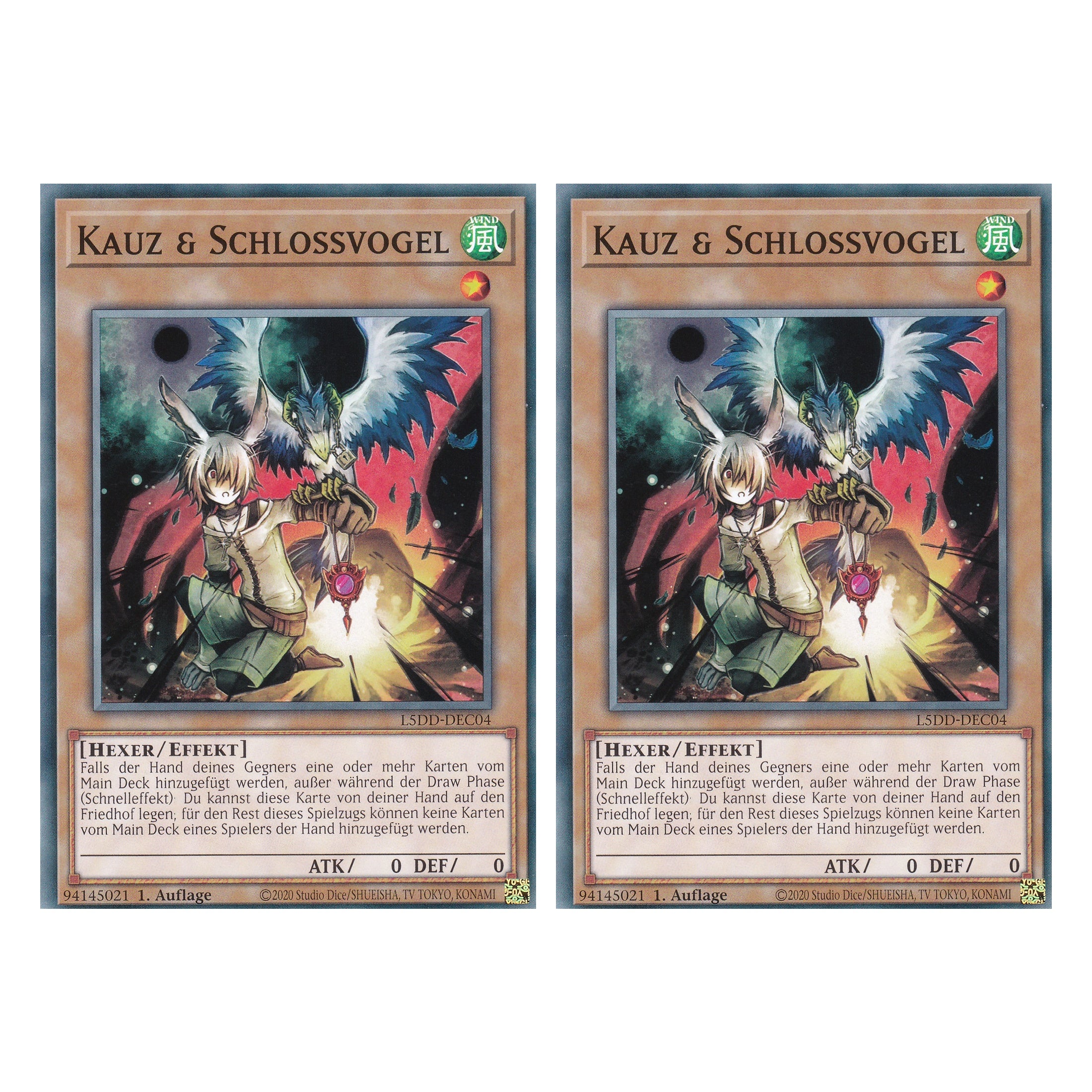 Kauz & Schlossvogel - L5DD-DEC04 - Common - Deutsch - 1. Auflage - Legendary 5D's Decks - Duo Set (2 Stück) - Yu-Gi-Oh!
