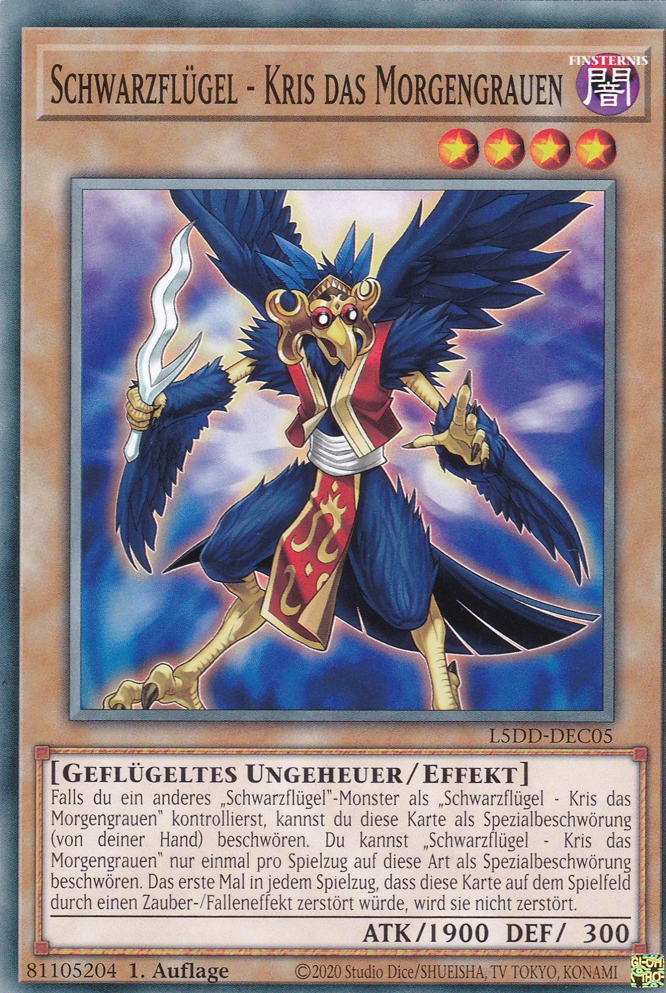 Schwarzflügel – Kris das Morgengrauen – L5DD-C05 – Common – DE – 1. Auflage - Legendary 5D's Decks