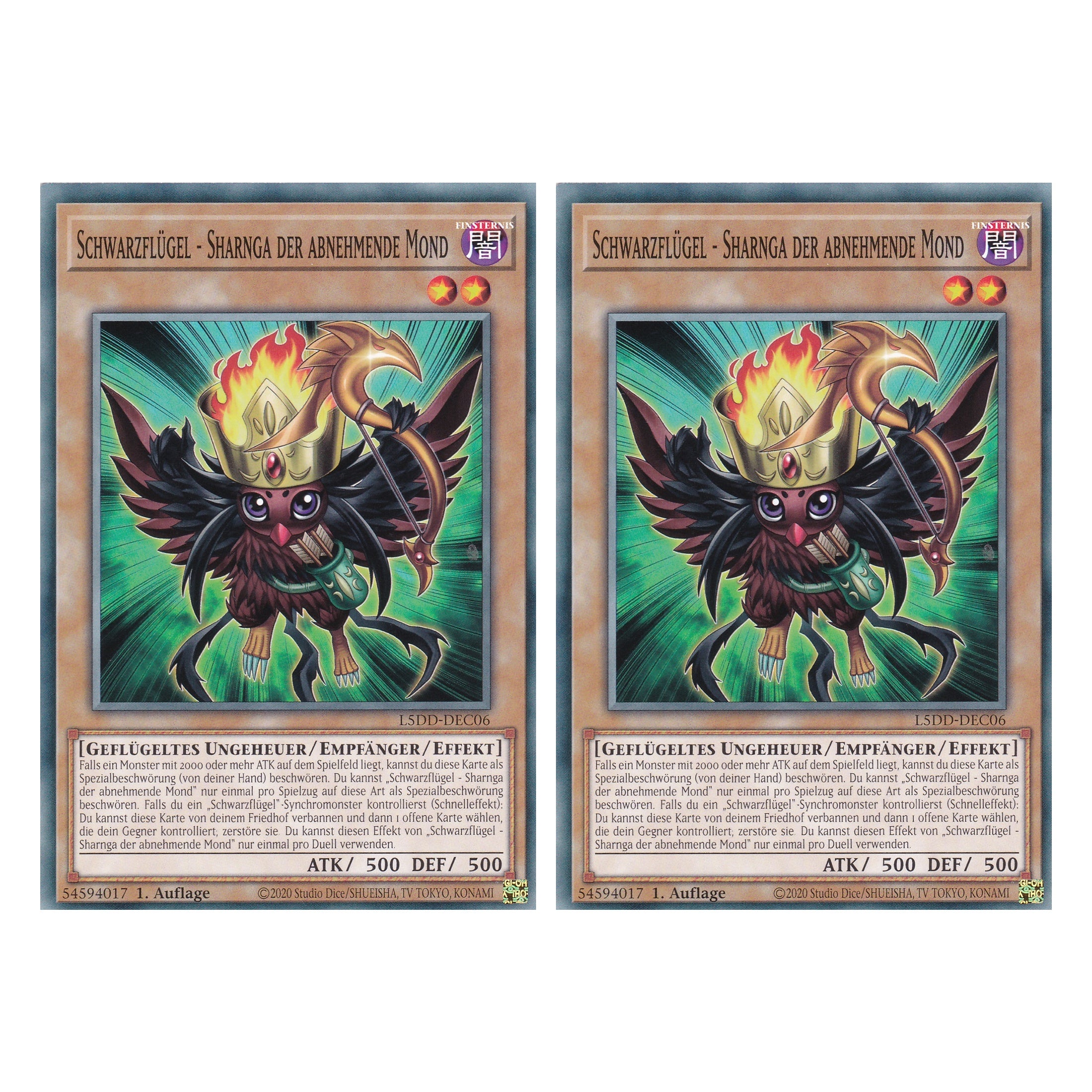 Schwarzflügel - Sharnga der abnehmende Mond - L5DD-DEC06 - Common - Deutsch - 1. Auflage - Legendary 5D's Decks - Duo Set (2 Stück) - Yu-Gi-Oh!