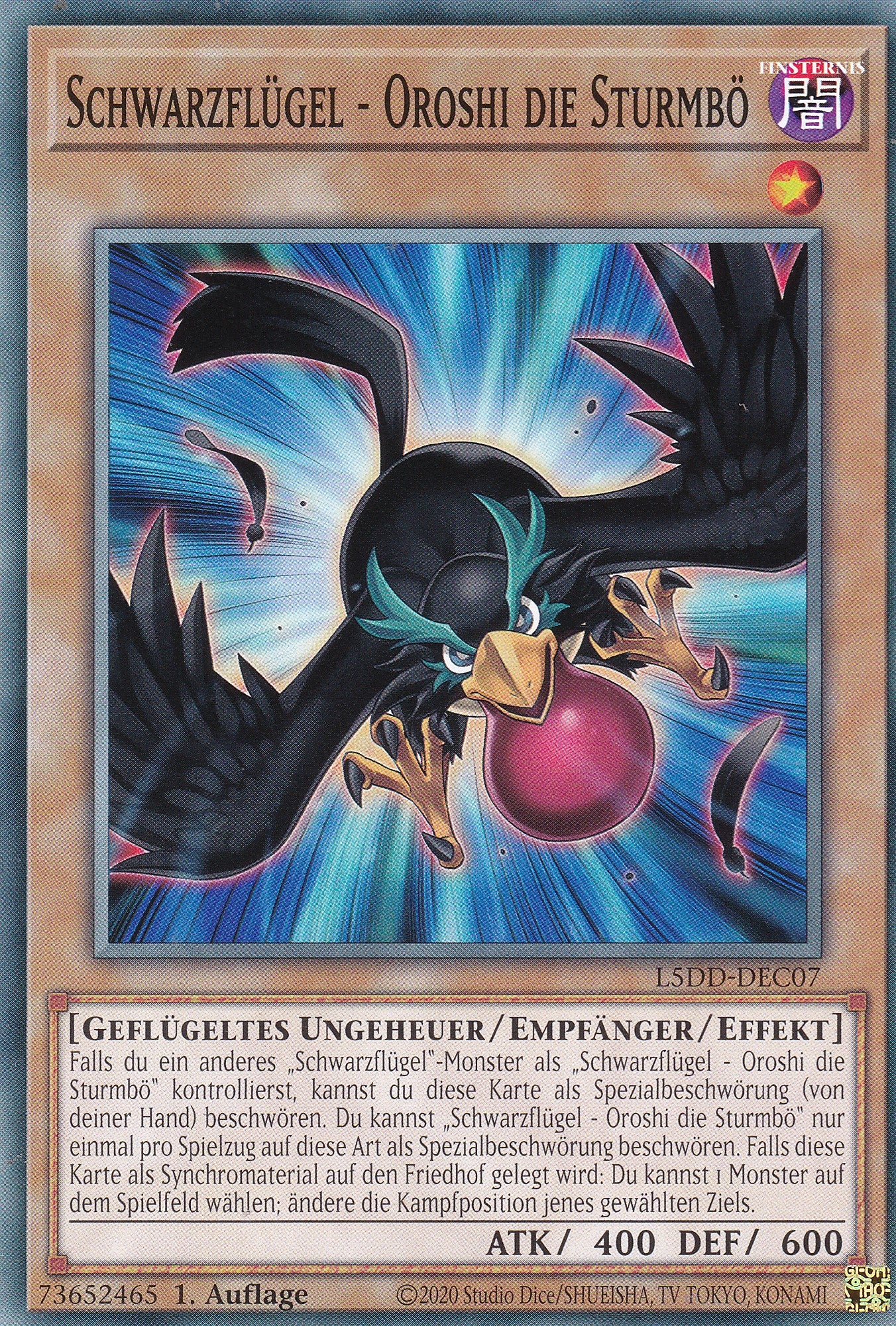 Schwarzflügel – Oroshi die Sturmbö – L5DD-C07 – Common – DE – 1. Auflage - Legendary 5D's Decks