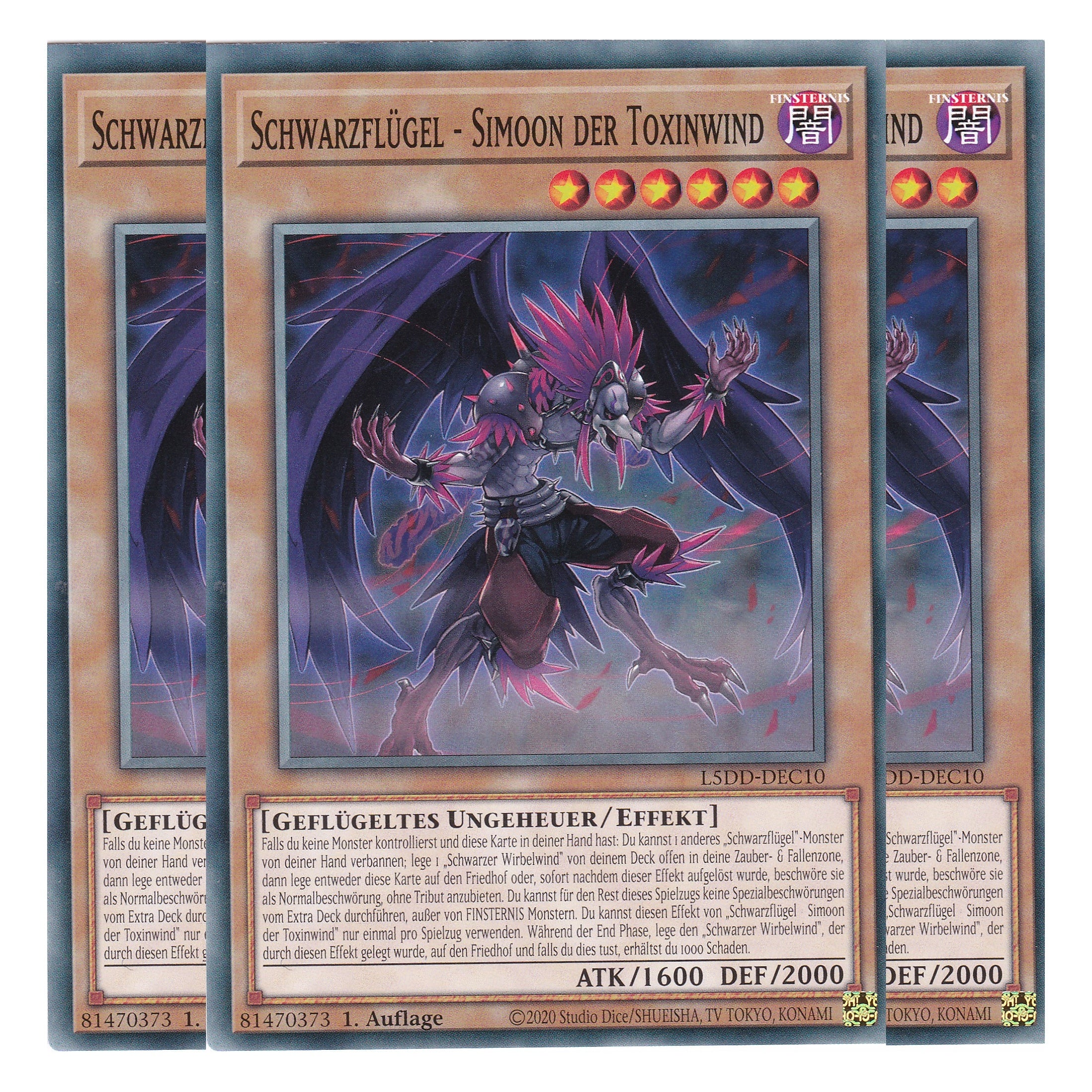 Schwarzflügel - Simoon der Toxinwind - L5DD-DEC10 - Common - Deutsch - 1. Auflage - Legendary 5D's Decks - Playset (3 Kopien)
