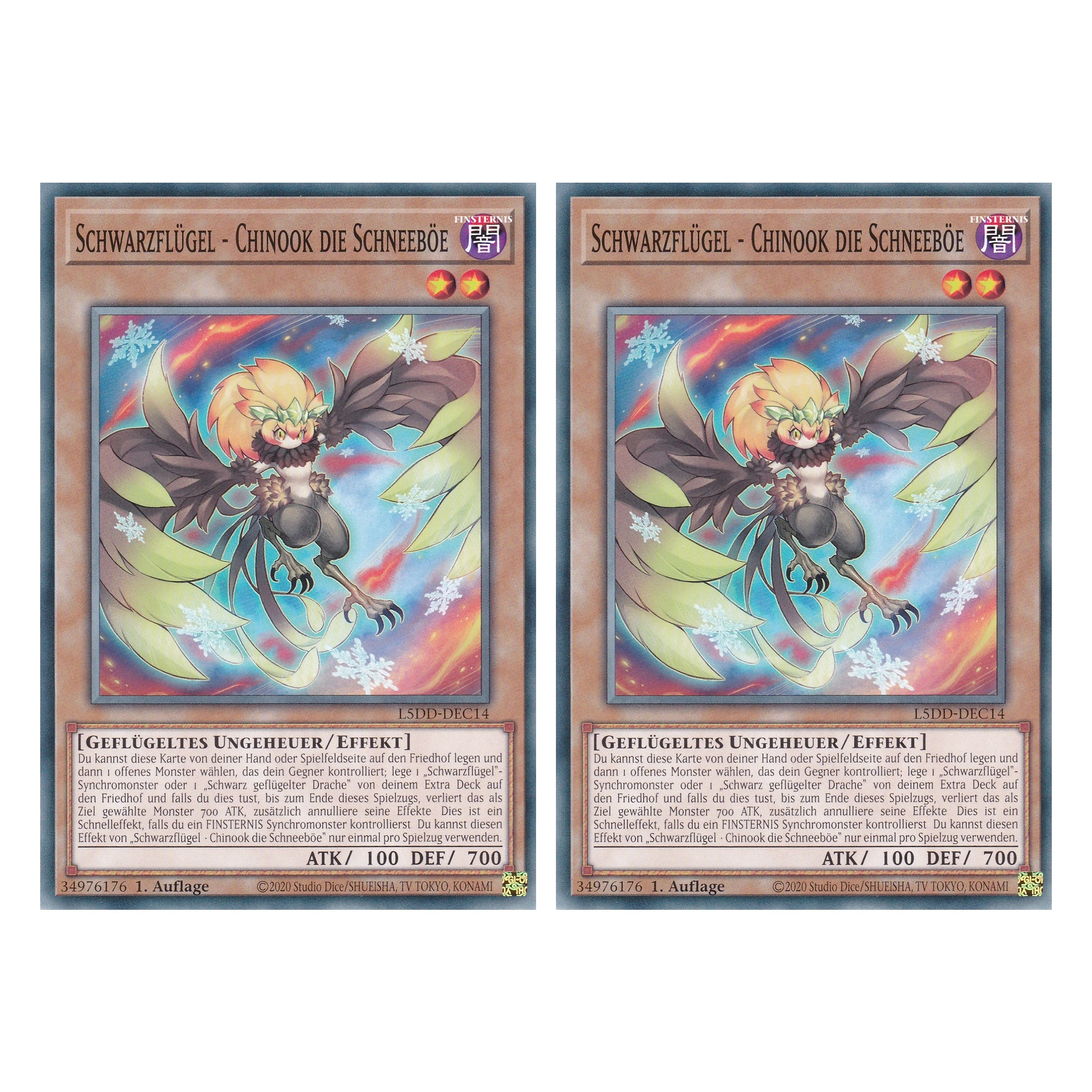 Schwarzflügel - Chinook die Schneeböe - L5DD-DEC14 - Common - Deutsch - 1. Auflage - Legendary 5D's Decks - Duo Set (2 Stück) - Yu-Gi-Oh!