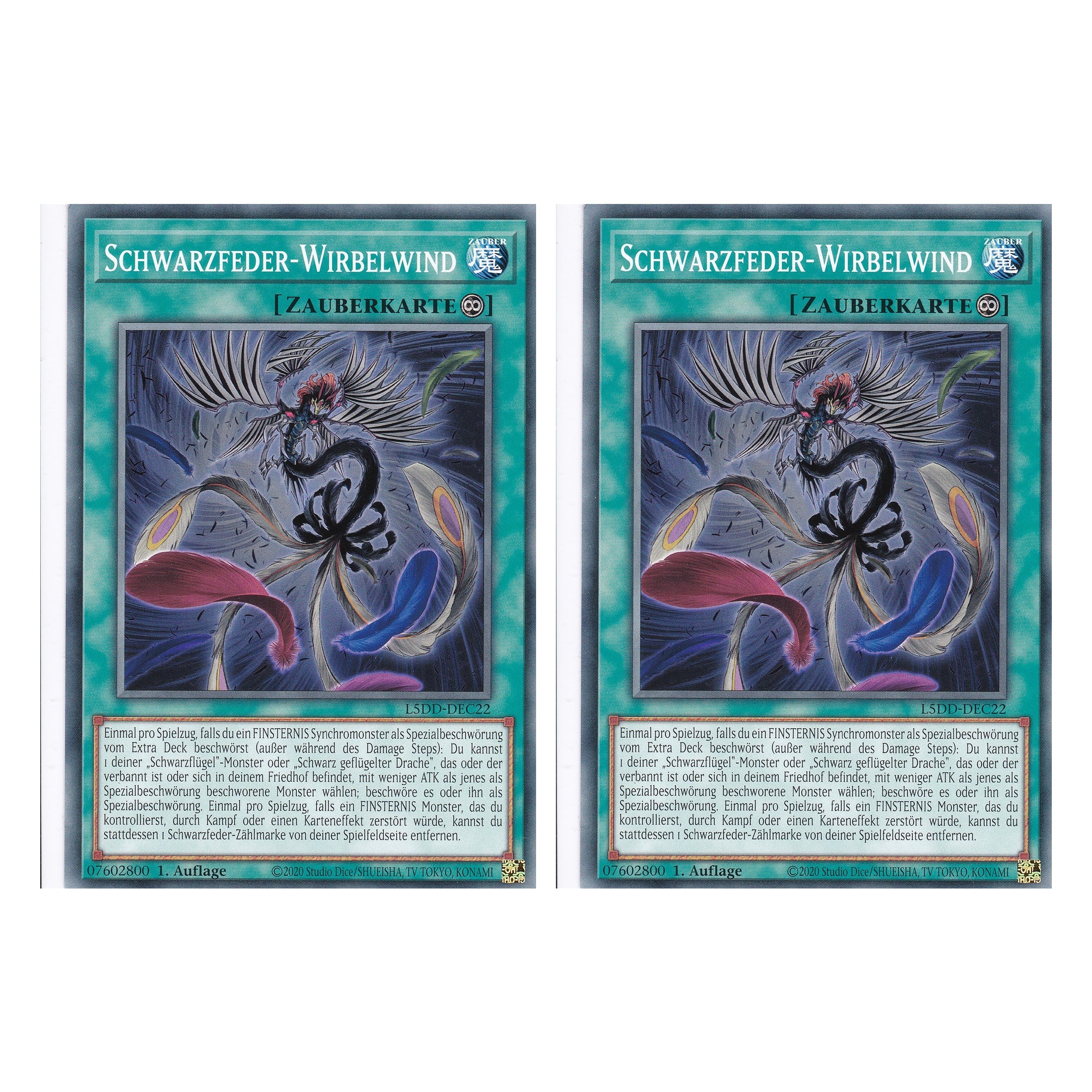 Schwarzfeder-Wirbelwind - L5DD-DEC22 - Common - Deutsch - 1. Auflage - Legendary 5D's Decks - Duo Set (2 Stück) - Yu-Gi-Oh!