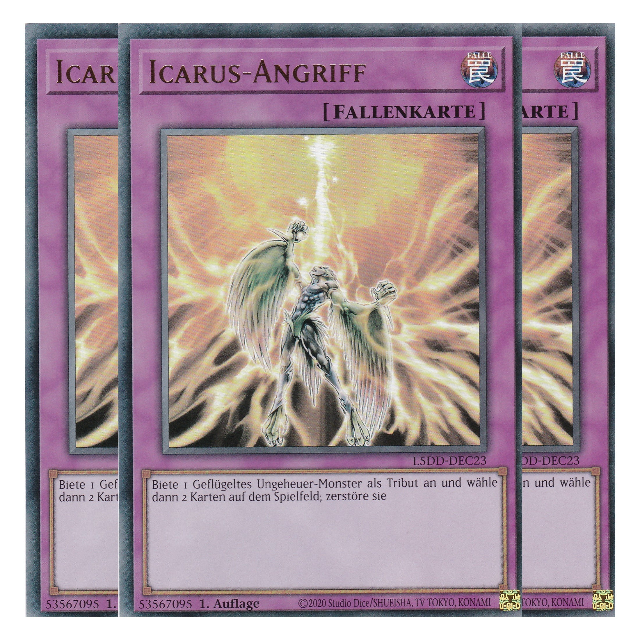 Icarus-Angriff - L5DD-DEC23 - Common - Deutsch - 1. Auflage - Legendary 5D's Decks - Playset (3 Kopien) - Yu-Gi-Oh!