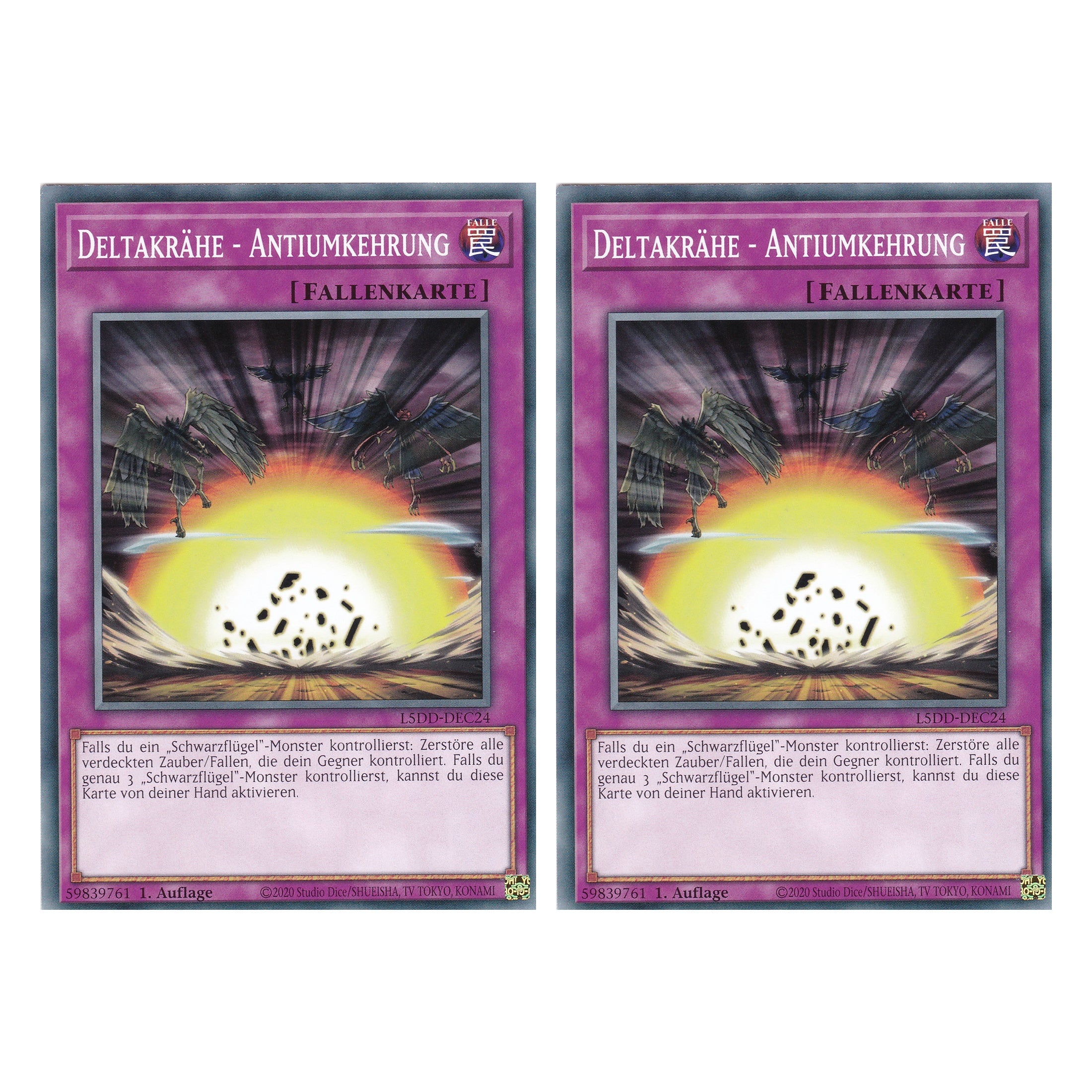 Deltakrähe - Antiumkehrung - L5DD-DEC24 - Common - Deutsch - 1. Auflage - Legendary 5D's Decks - Duo Set (2 Stück) - Yu-Gi-Oh!
