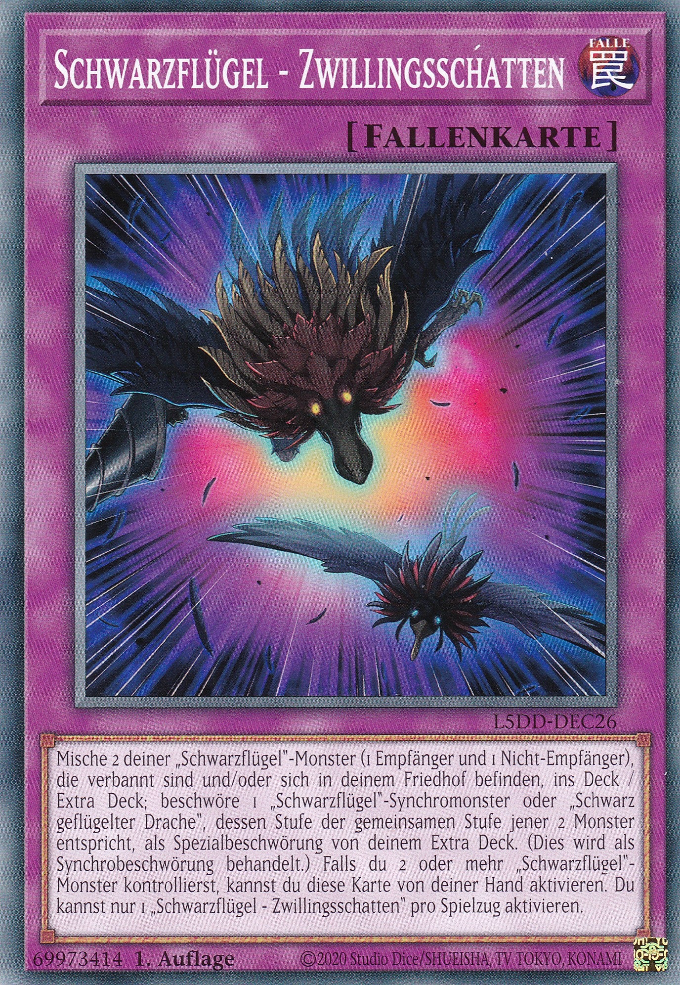 Schwarzflügel – Zwillingsschatten – L5DD-C26 – Common – DE – 1. Auflage - Legendary 5D's Decks