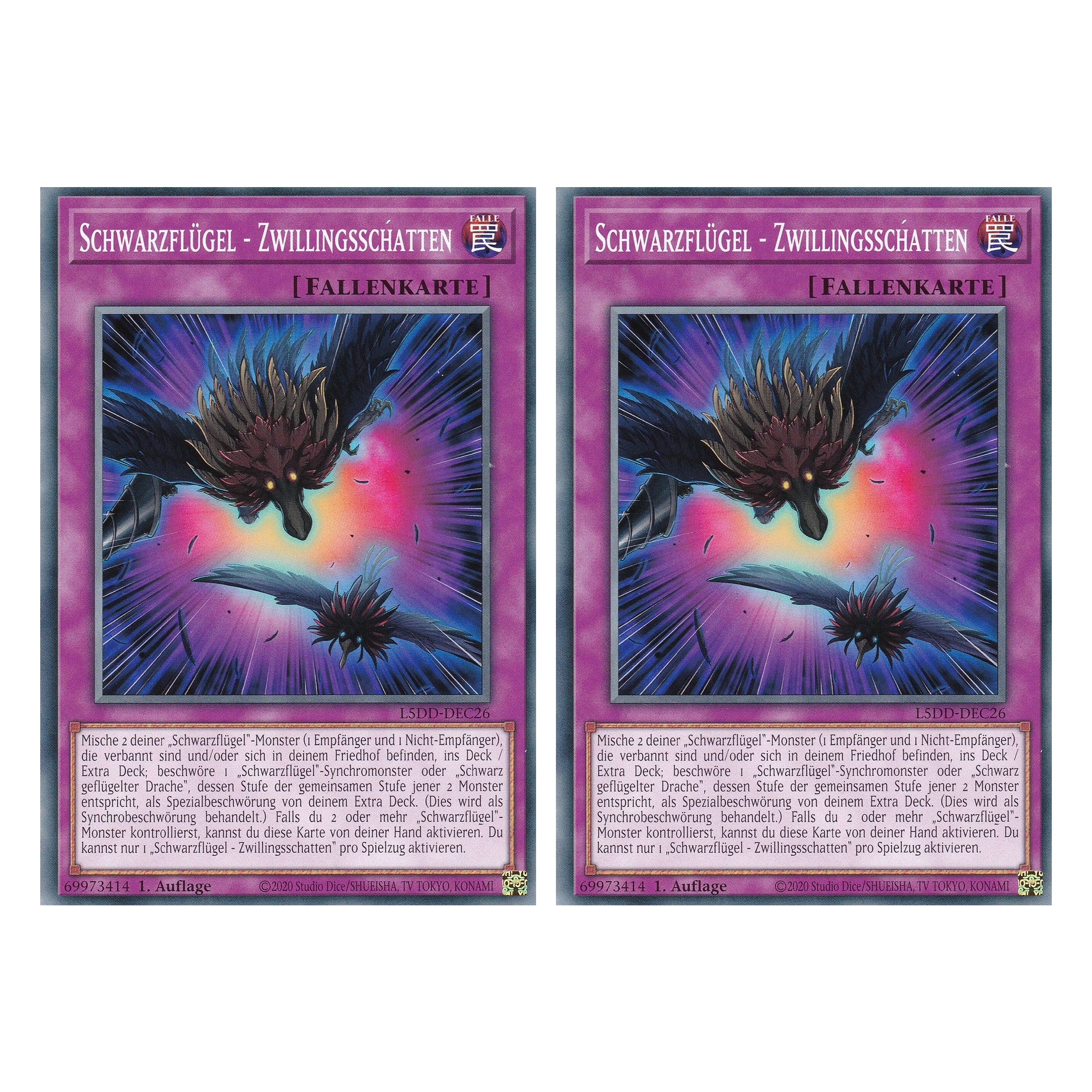 Schwarzflügel - Zwillingsschatten - L5DD-DEC26 - Common - Deutsch - 1. Auflage - Legendary 5D's Decks - Duo Set (2 Stück) - Yu-Gi-Oh!