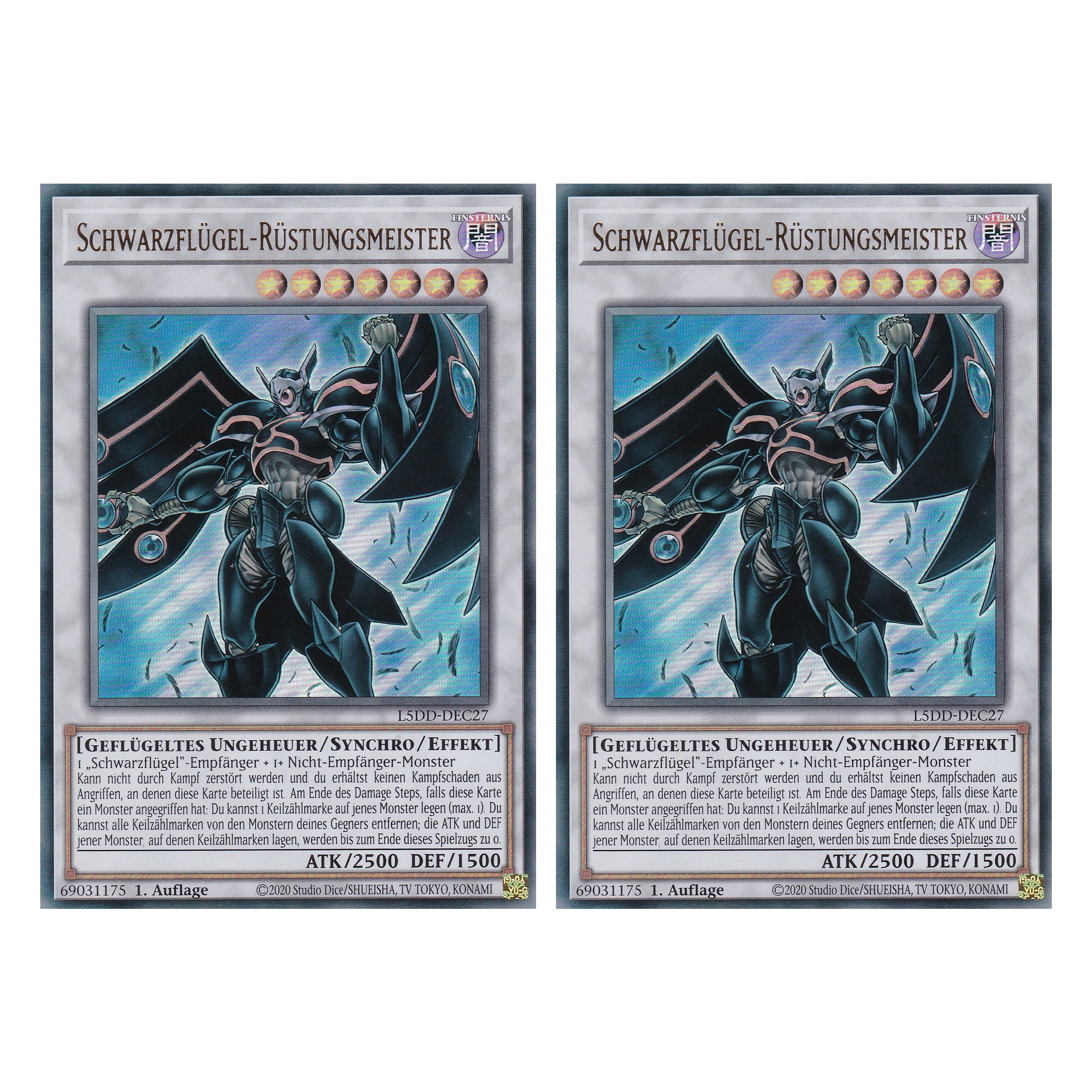Schwarzflügel-Rüstungsmeister - L5DD-DEC27 - Ultra Rare - Deutsch - 1. Auflage - Legendary 5D's Decks - Duo Set (2 Stück) - Yu-Gi-Oh!