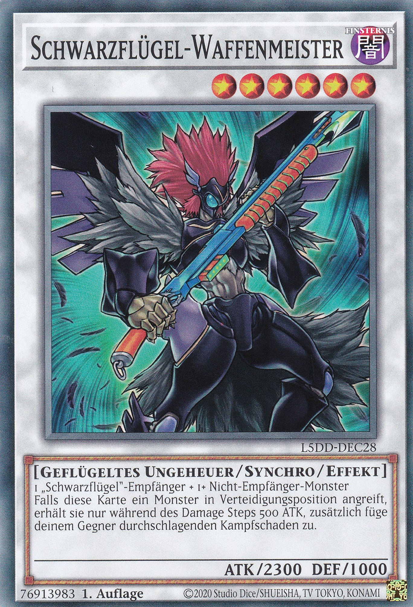 Schwarzflügel-Waffenmeister – L5DD-C28 – Common – DE – 1. Auflage – Legendary 5D's Decks