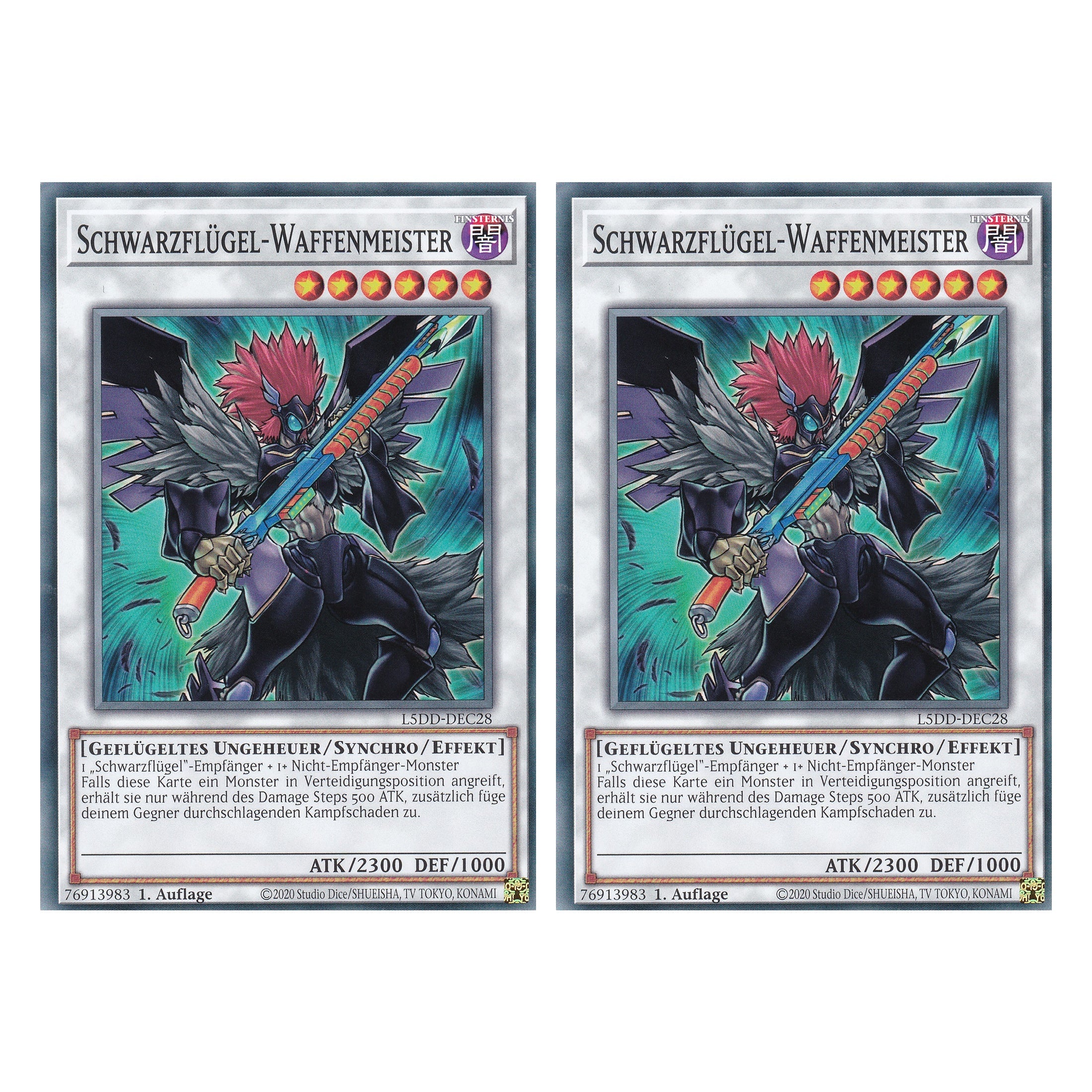 Schwarzflügel-Waffenmeister - L5DD-DEC28 - Common - Deutsch - 1. Auflage - Legendary 5D's Decks - Duo Set (2 Stück) - Yu-Gi-Oh!