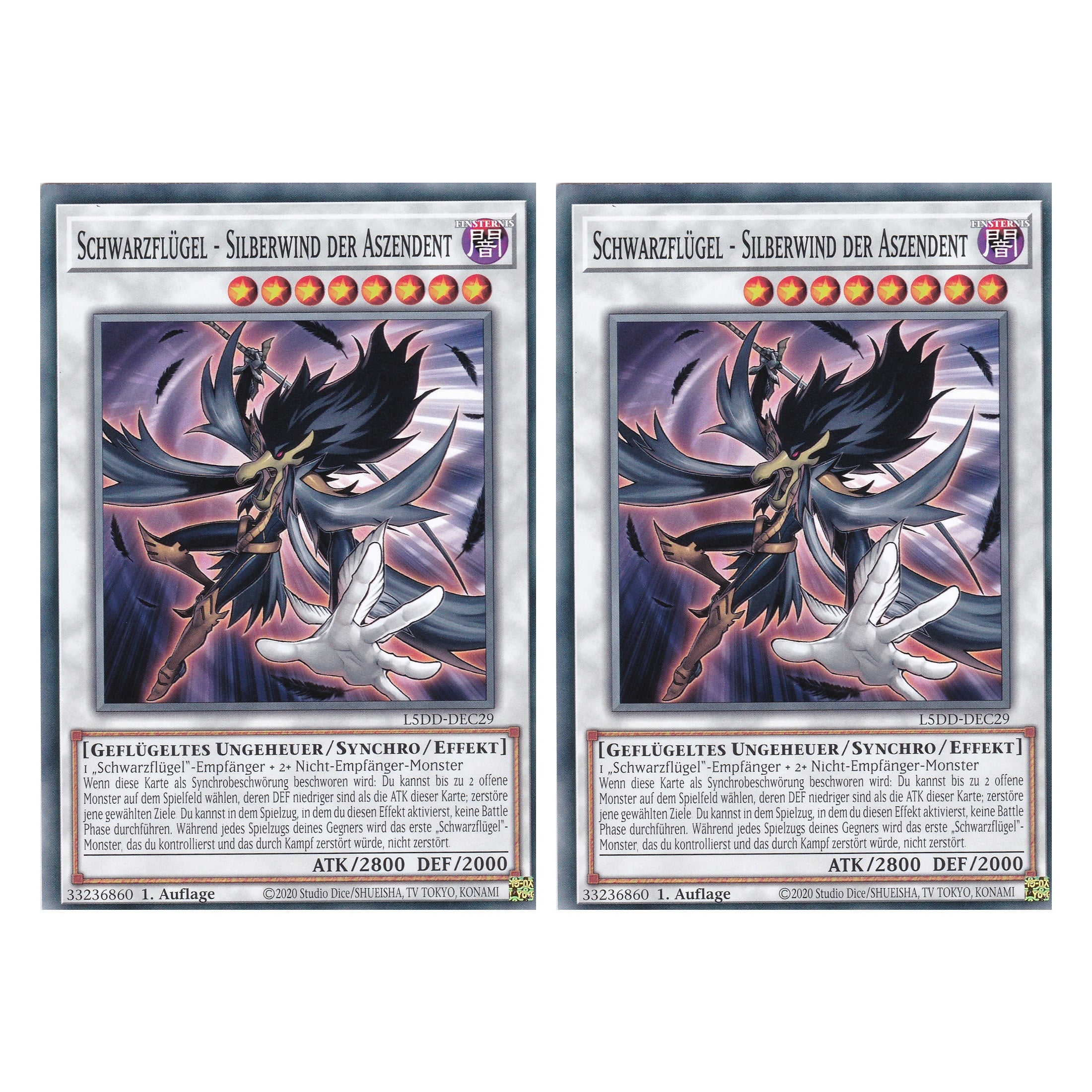 Schwarzflügel - Silberwind der Aszendant - L5DD-DEC29 - Common - Deutsch - 1. Auflage - Legendary 5D's Decks - Duo Set (2 Stück) - Yu-Gi-Oh!