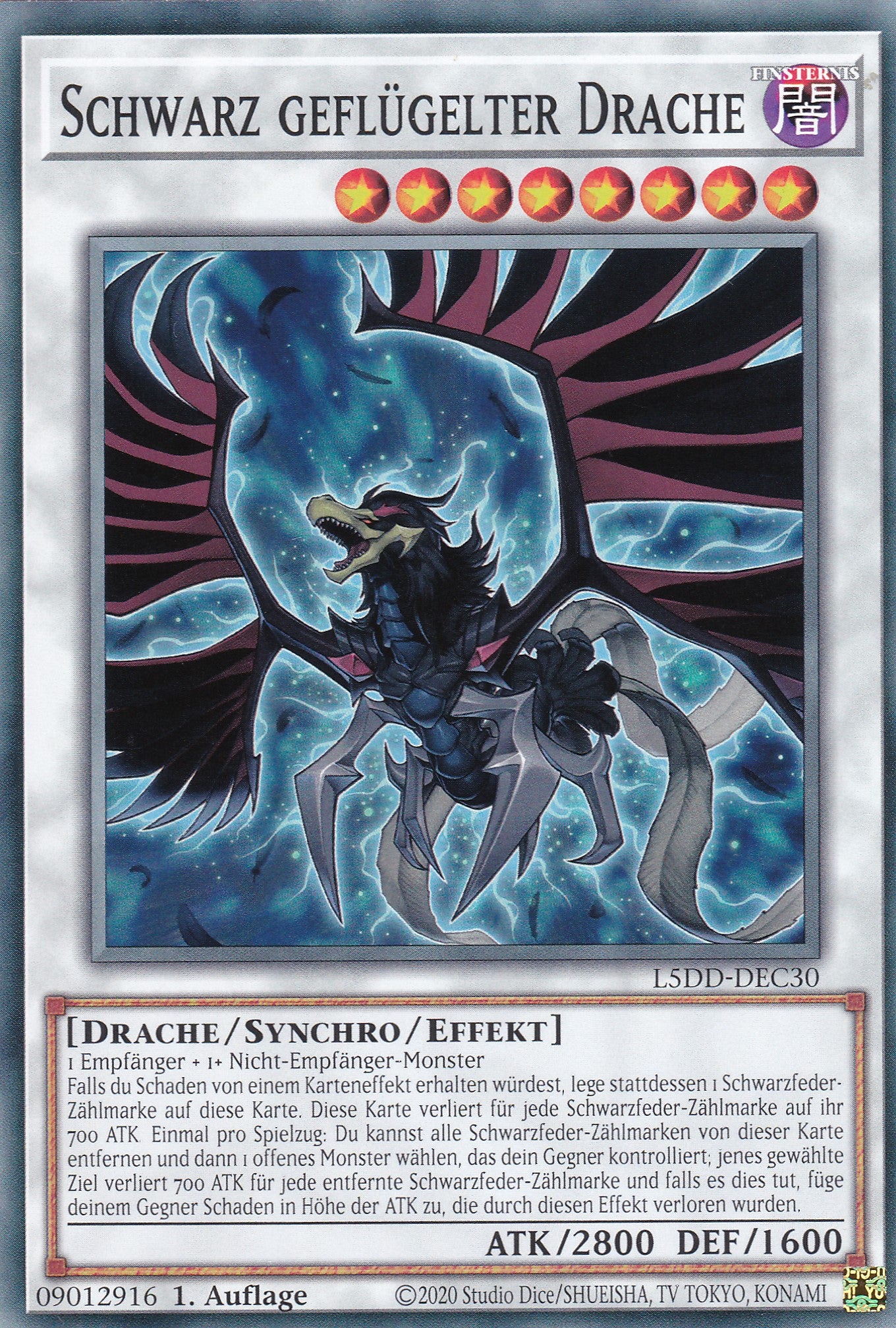 Schwarz geflügelter Drache – L5DD-C30 – Common – DE – 1. Auflage – Legendary 5D's Decks
