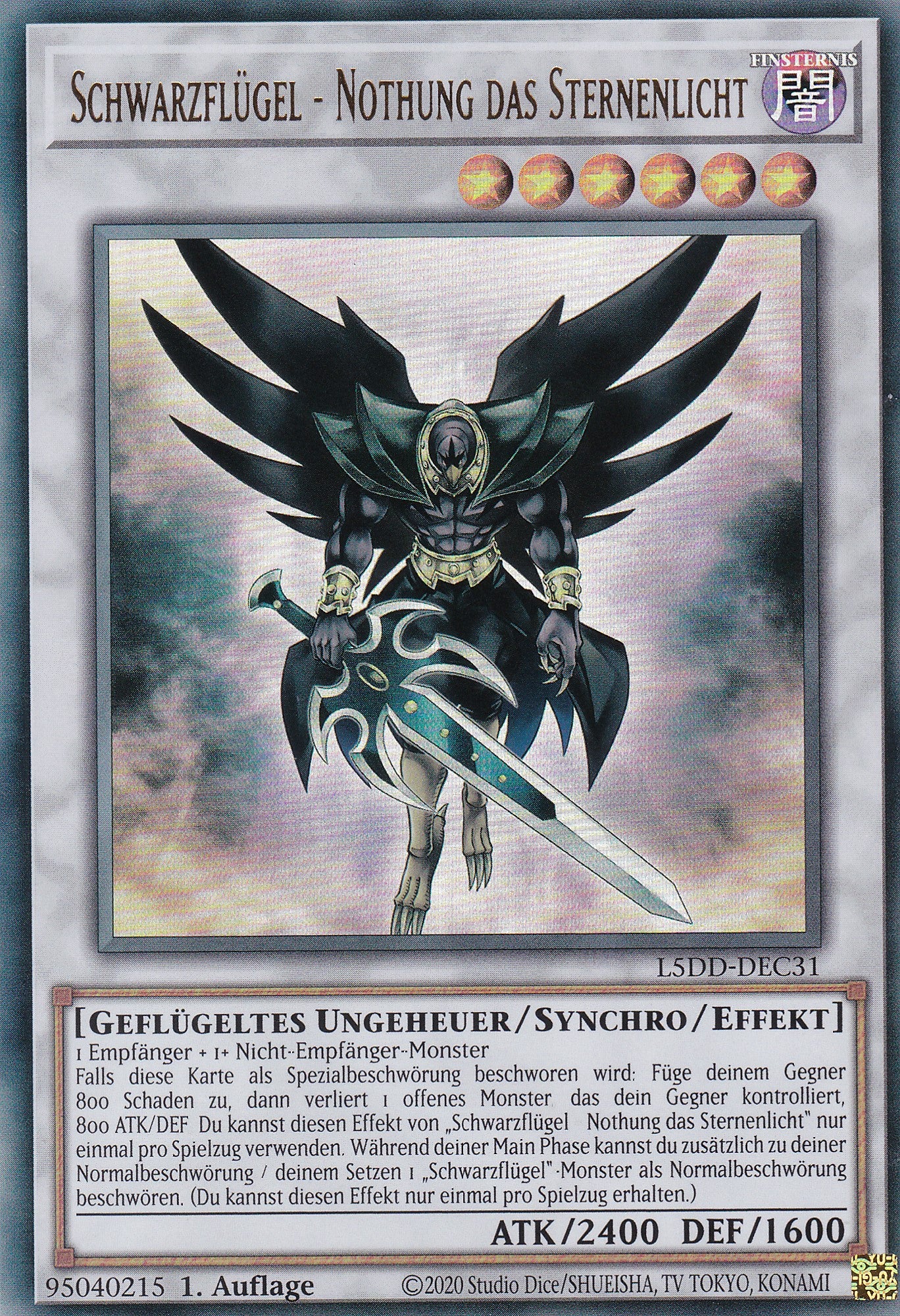 Schwarzflügel – Nothung das Sternenlicht – L5DD-C31 – Ultra Rare – DE – 1. Auflage - Legendary 5D's Decks