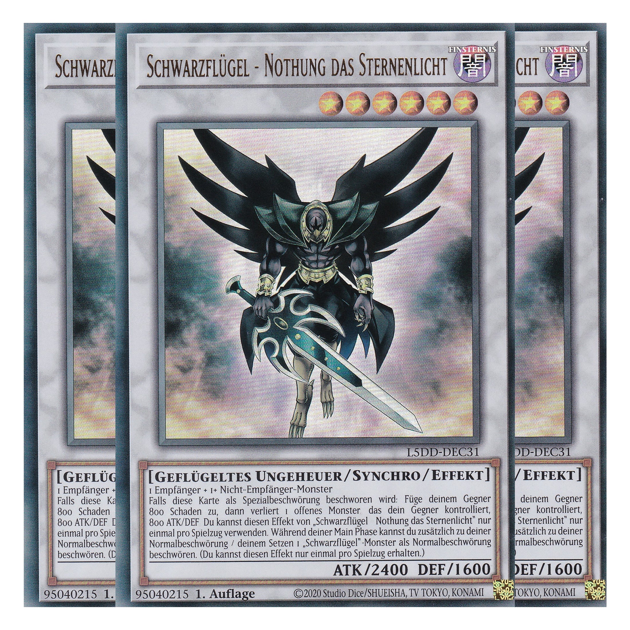 Schwarzflügel - Nothung das Sternenlicht - L5DD-DEC31 - Ultra Rare - Deutsch - 1. Auflage - Legendary 5D's Decks - Playset (3 Kopien)