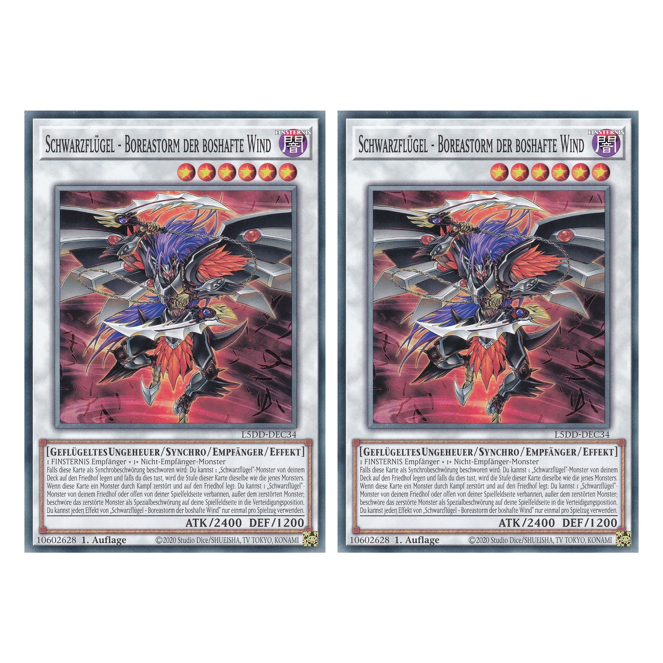 Schwarzflügel - Boreastorm der boshafte Wind - L5DD-DEC34 - Common - Deutsch - 1. Auflage - Legendary 5D's Decks - Duo Set (2 Stück) - Yu-Gi-Oh!