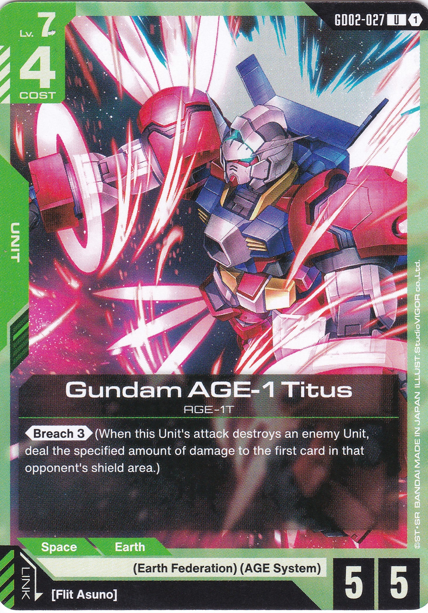 Gundam AGE-1 Titus AGE-1T - GD02-027 - Common - Englisch - Dual Impact [GD02] - GUNDAMN - TCG