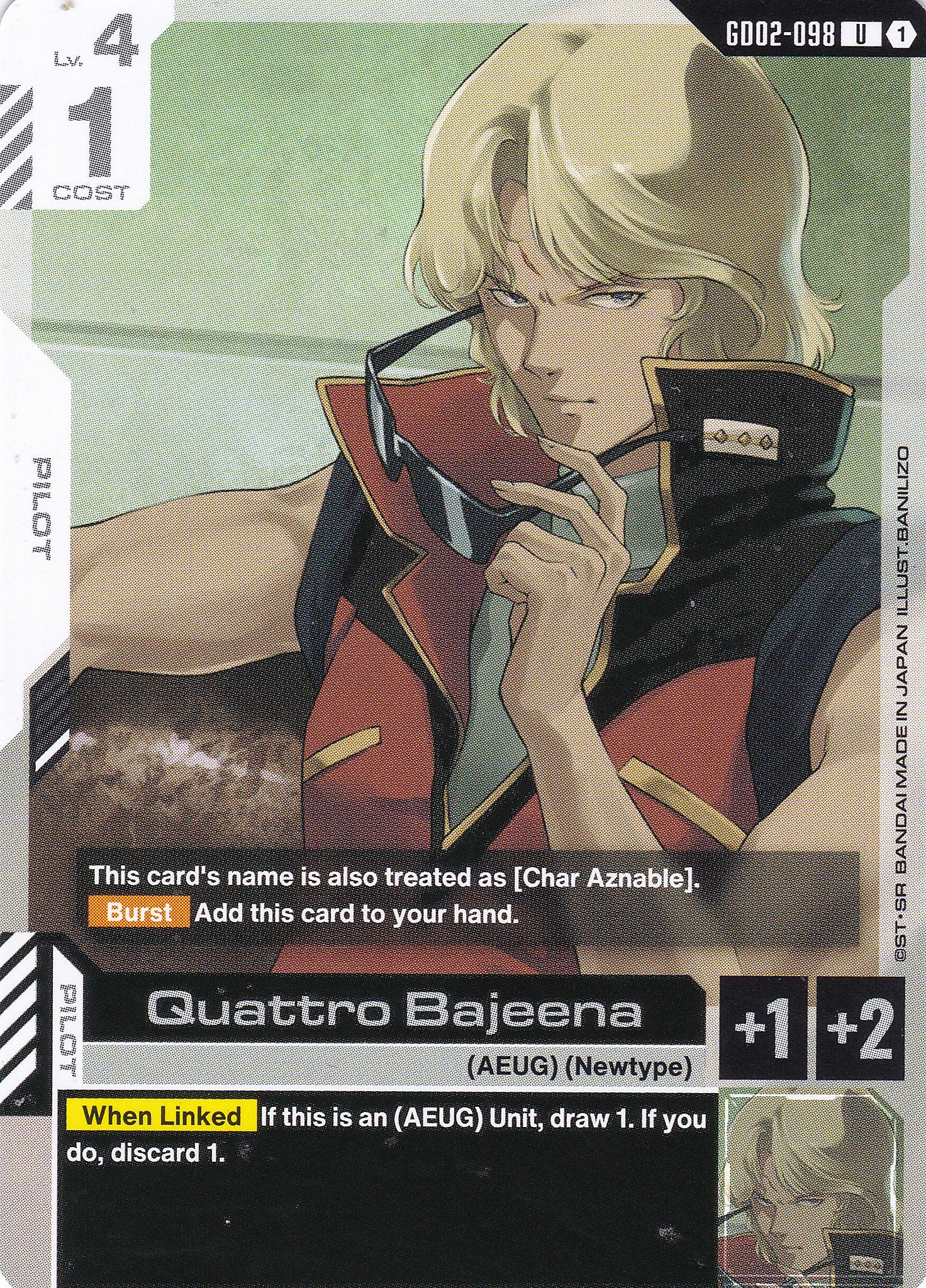 Guattro Bajeena - GD02-098 - Uncommon - Englisch - Dual Impact [GD02] - GUNDAMN - TCG