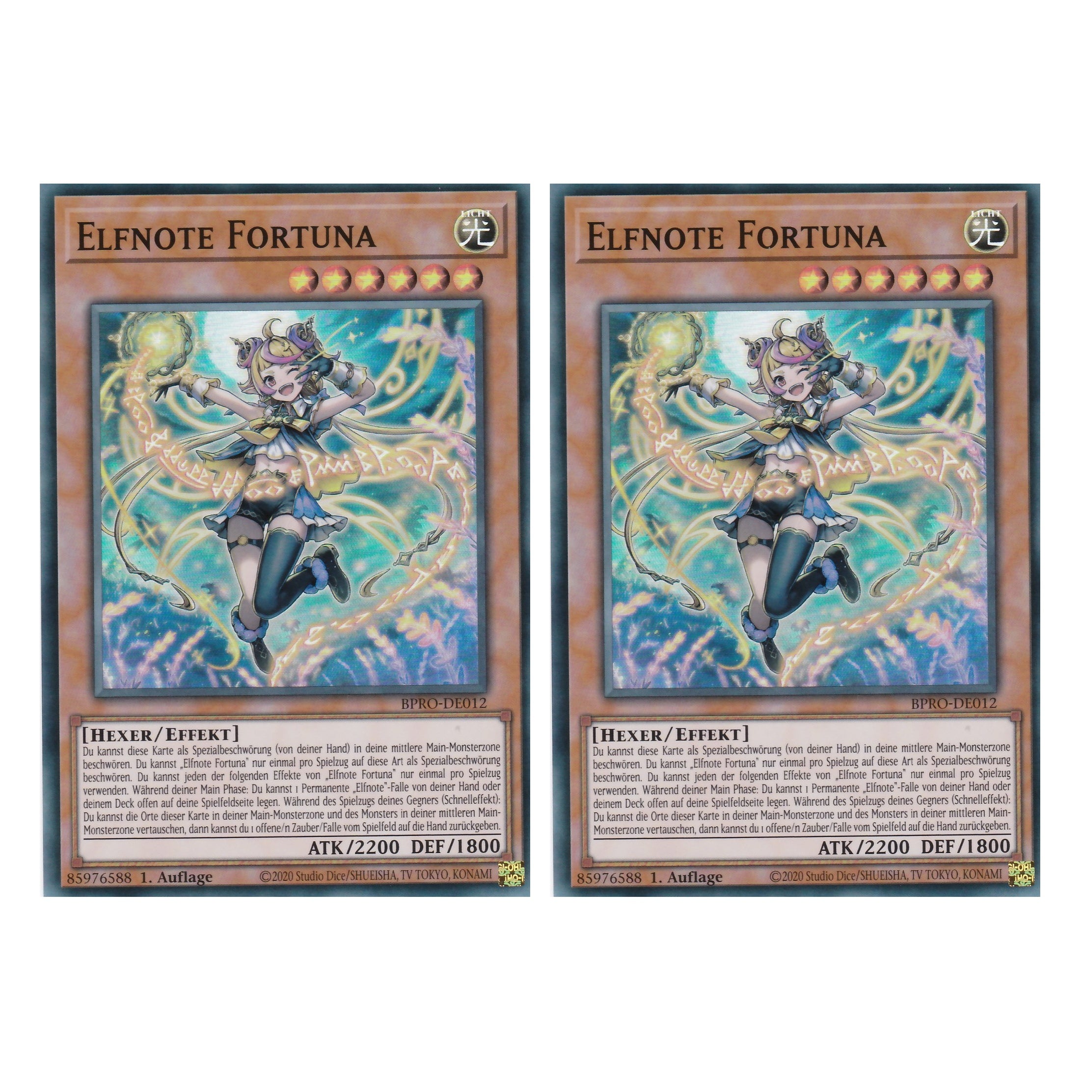 Elfnote Fortuna - BPRO-DE012 - Super Rare - Deutsch - 1. Auflage - Burst Protocol - Duo Set (2 Stück) - Yu-Gi-Oh!