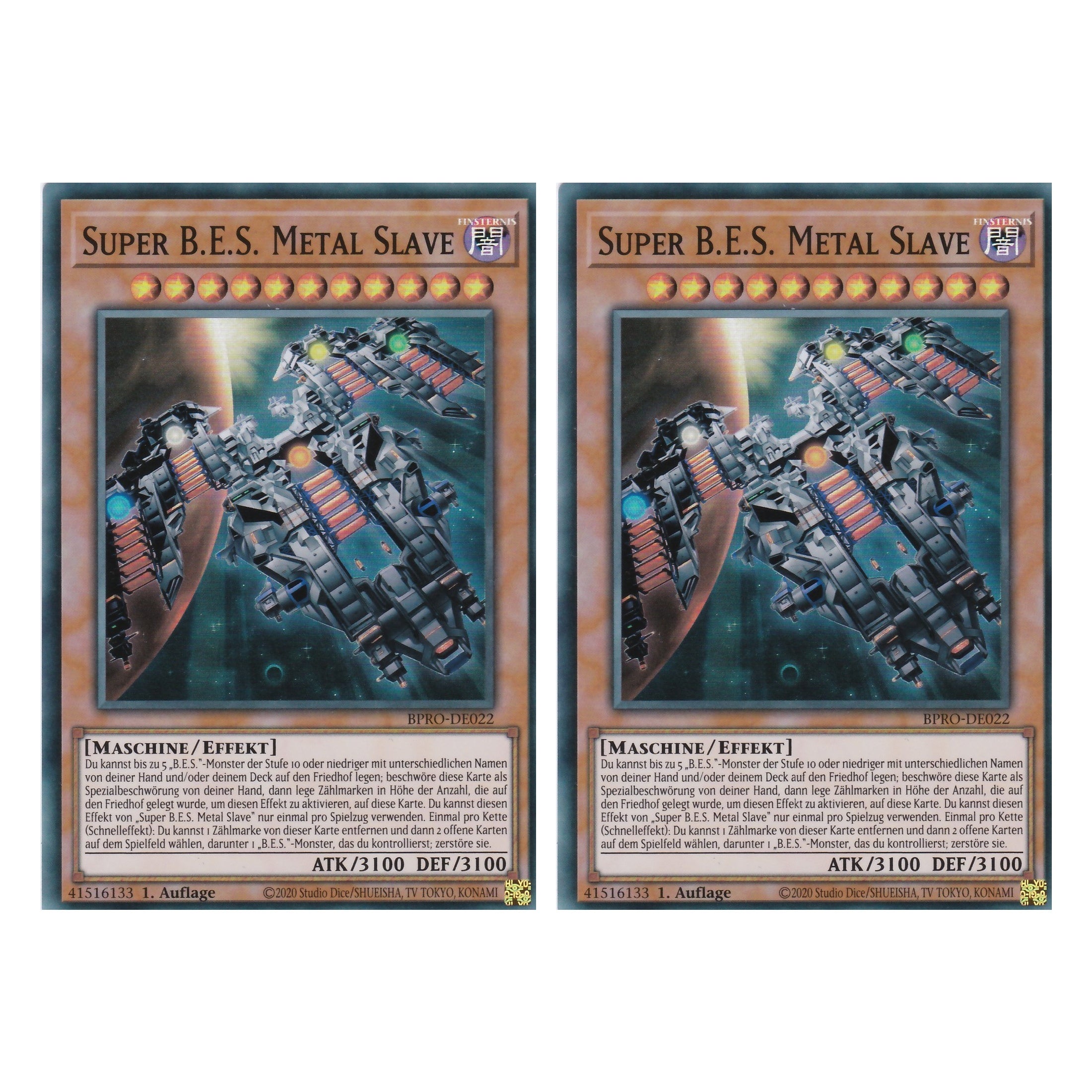 Super B. E. S. Metal Slave - BPRO-DE022 - Super Rare - Deutsch - 1. Auflage - Burst Protocol - Duo Set (2 Stück) - Yu-Gi-Oh!