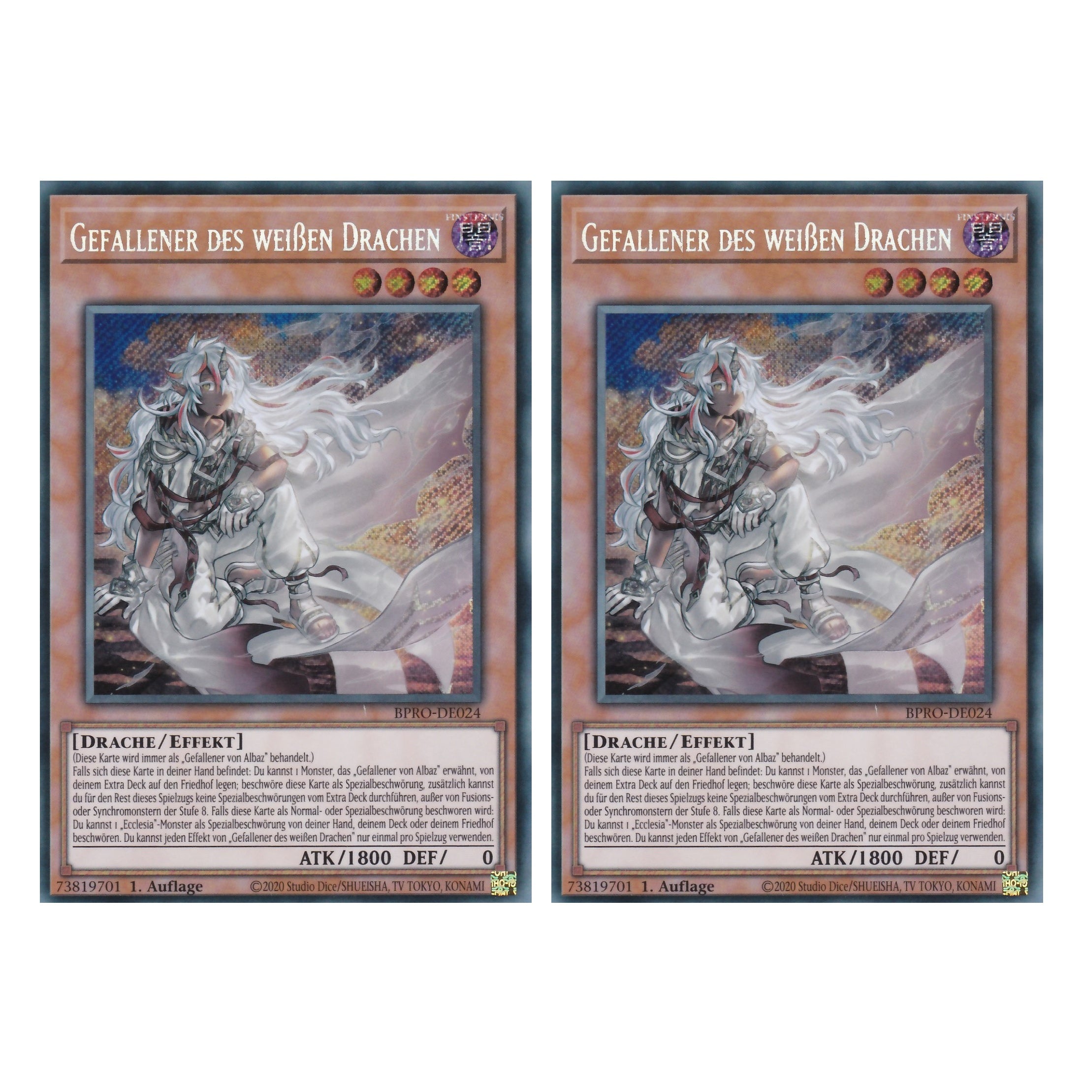 Gefallener des Weißen Drachen - BPRO-DE024 - Secret Rare - Deutsch - 1. Auflage - Burst Protocol - Duo Set (2 Stück) - Yu-Gi-Oh!