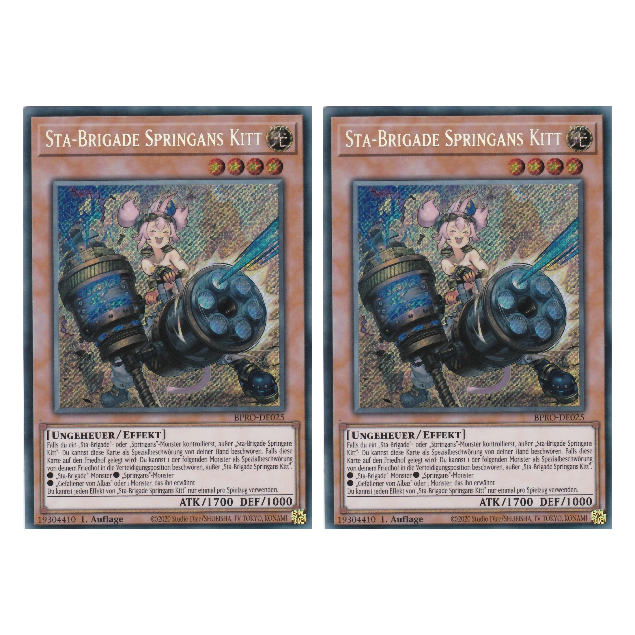 Sta-Brigade Springans Kitt - BPRO-DE025 - Secret Rare - Deutsch - 1. Auflage - Burst Protocol - Duo Set (2 Stück) - Yu-Gi-Oh!