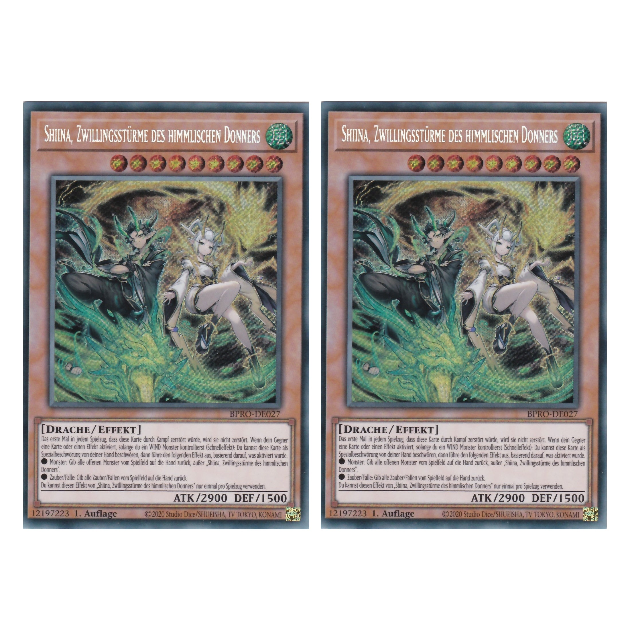 Shina, Zwillingsstürme des Himmlischen Donners - BPRO-DE027 - Secret Rare - Deutsch - 1. Auflage - Burst Protocol - Duo Set (2 Stück) - Yu-Gi-Oh!