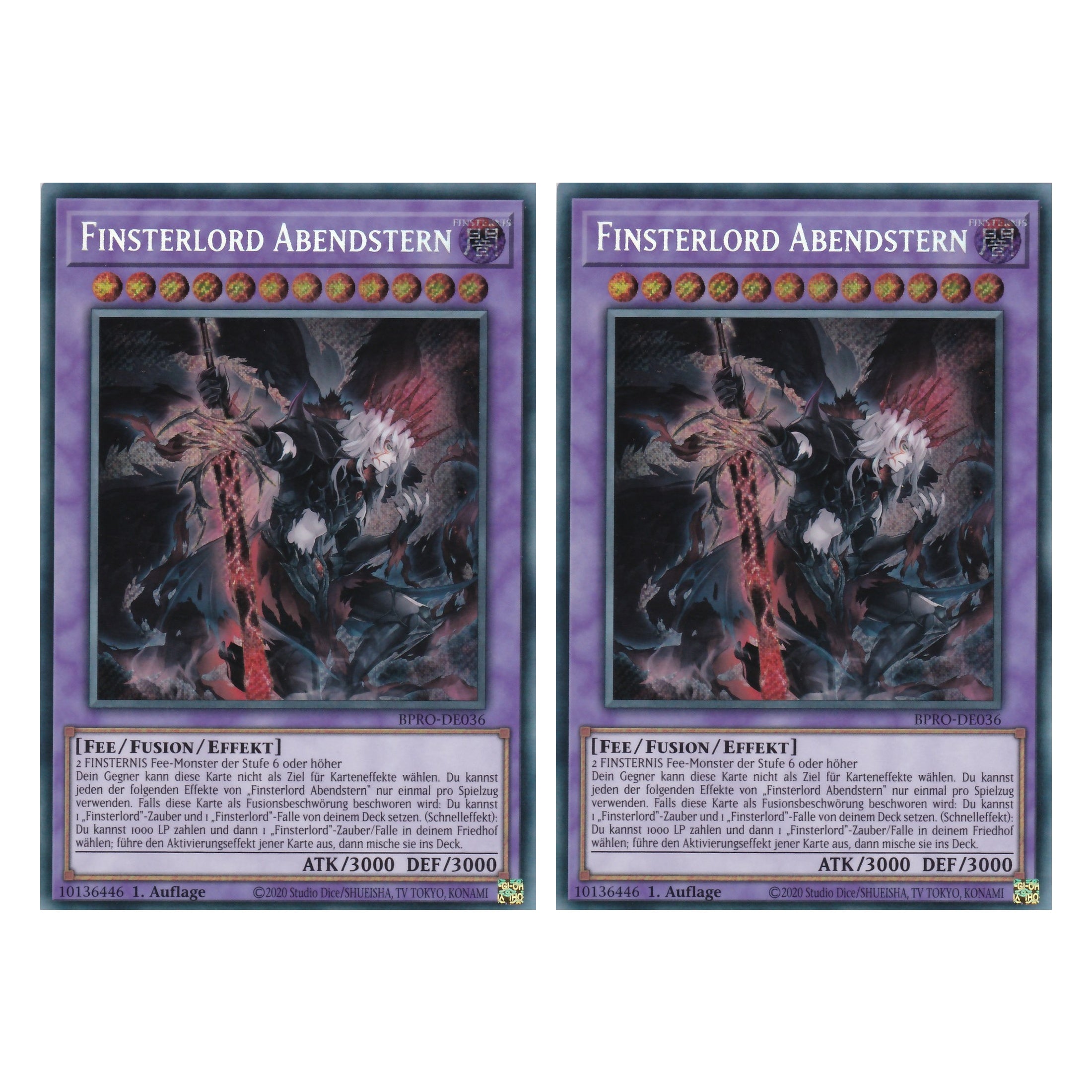Finsterlord Abendstern - BPRO-DE036 - Secret Rare - Deutsch - 1. Auflage - Burst Protocol - Duo Set (2 Stück) - Yu-Gi-Oh!